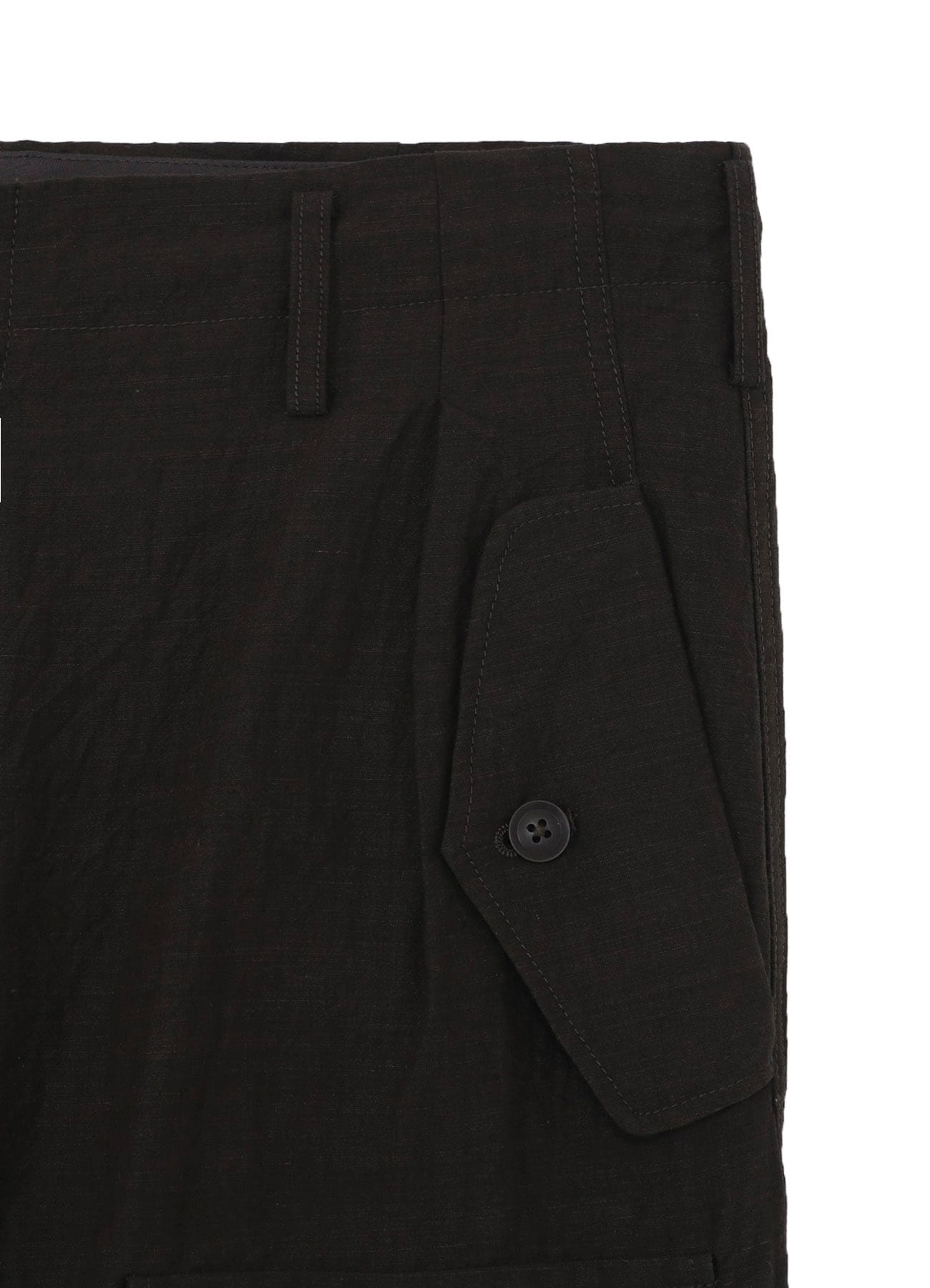 COTTON WOOL FLAX BROAD POCKET SLIM PANTS