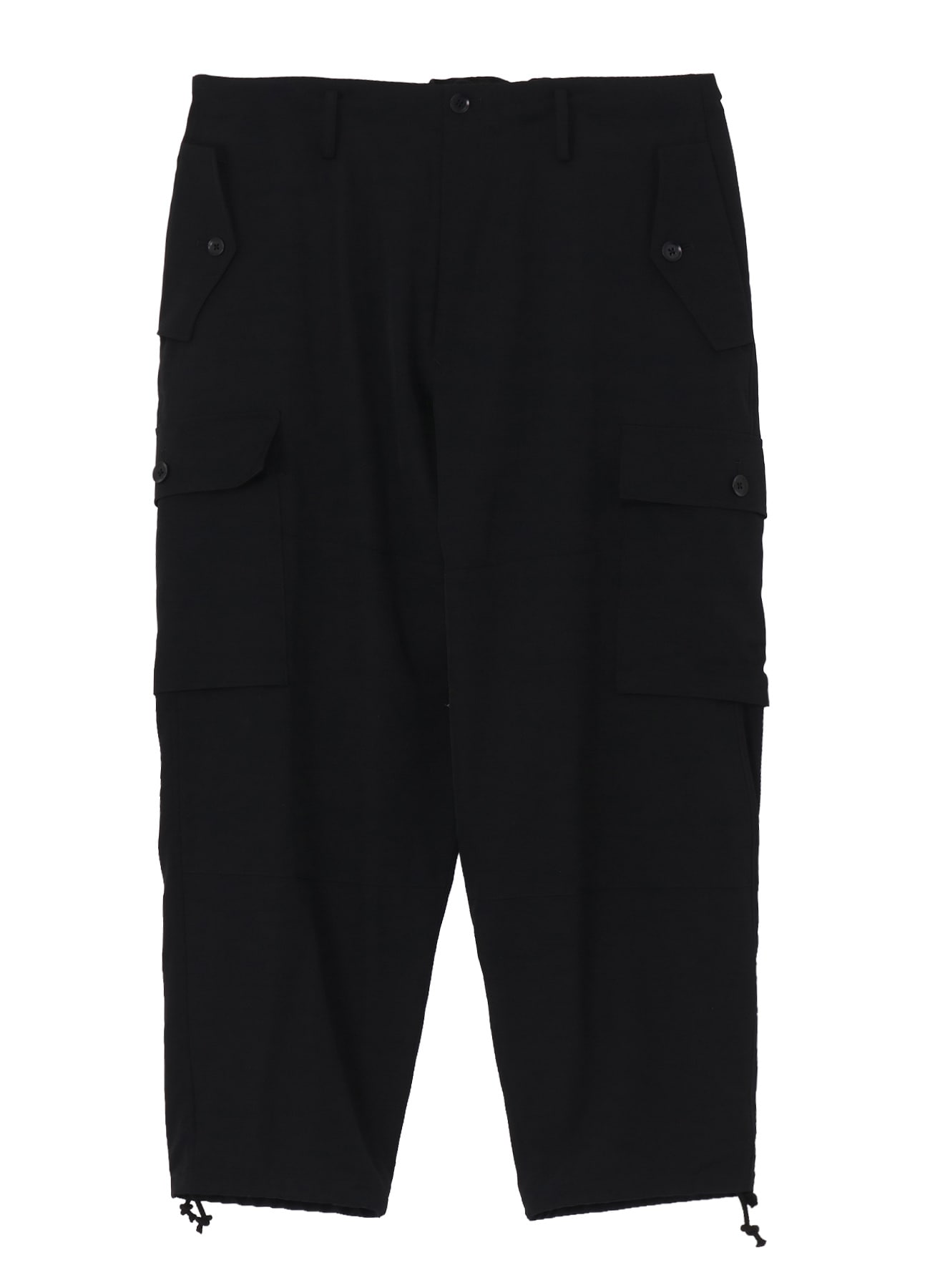 WOOL GABARDINE TAPERED CARGO PANTS