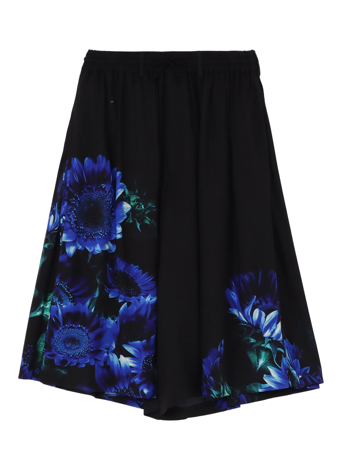 BLUE FLOWER PRINT CULOTTE PANTS