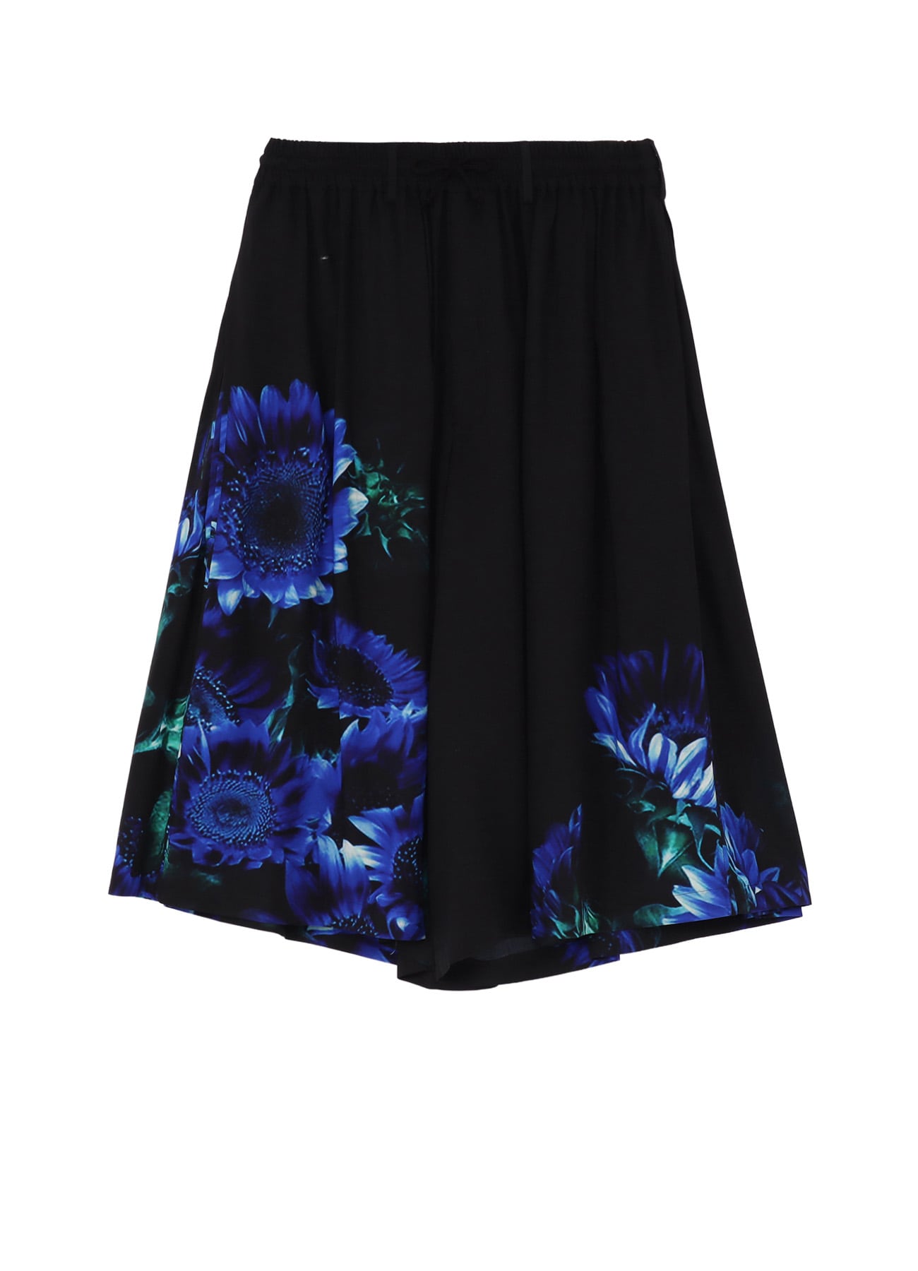 BLUE FLOWER PRINT CULOTTE PANTS