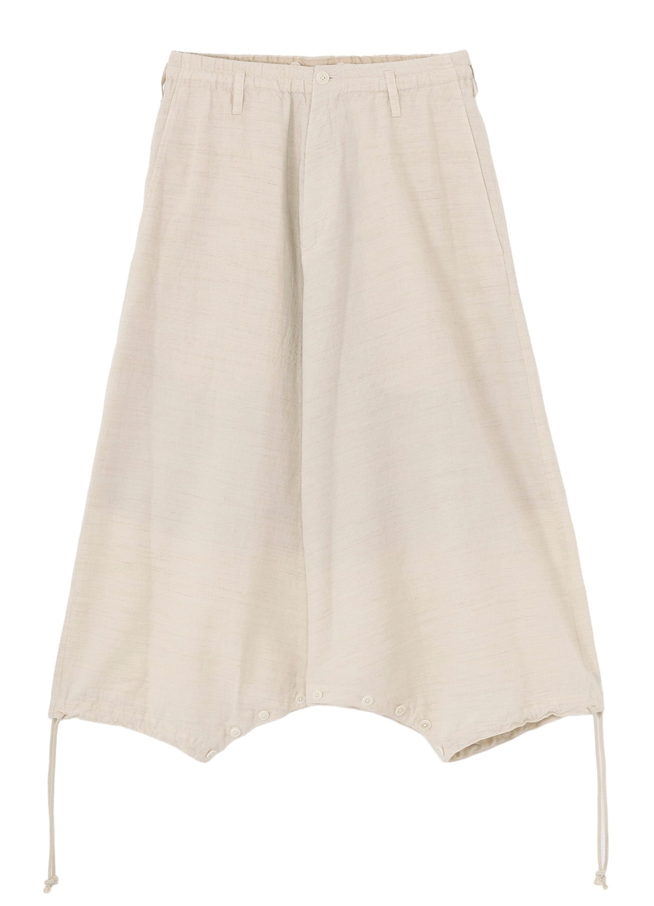 COTTON WOOL FLAX BROAD INSEAM BUTTON SAROUEL PANTS