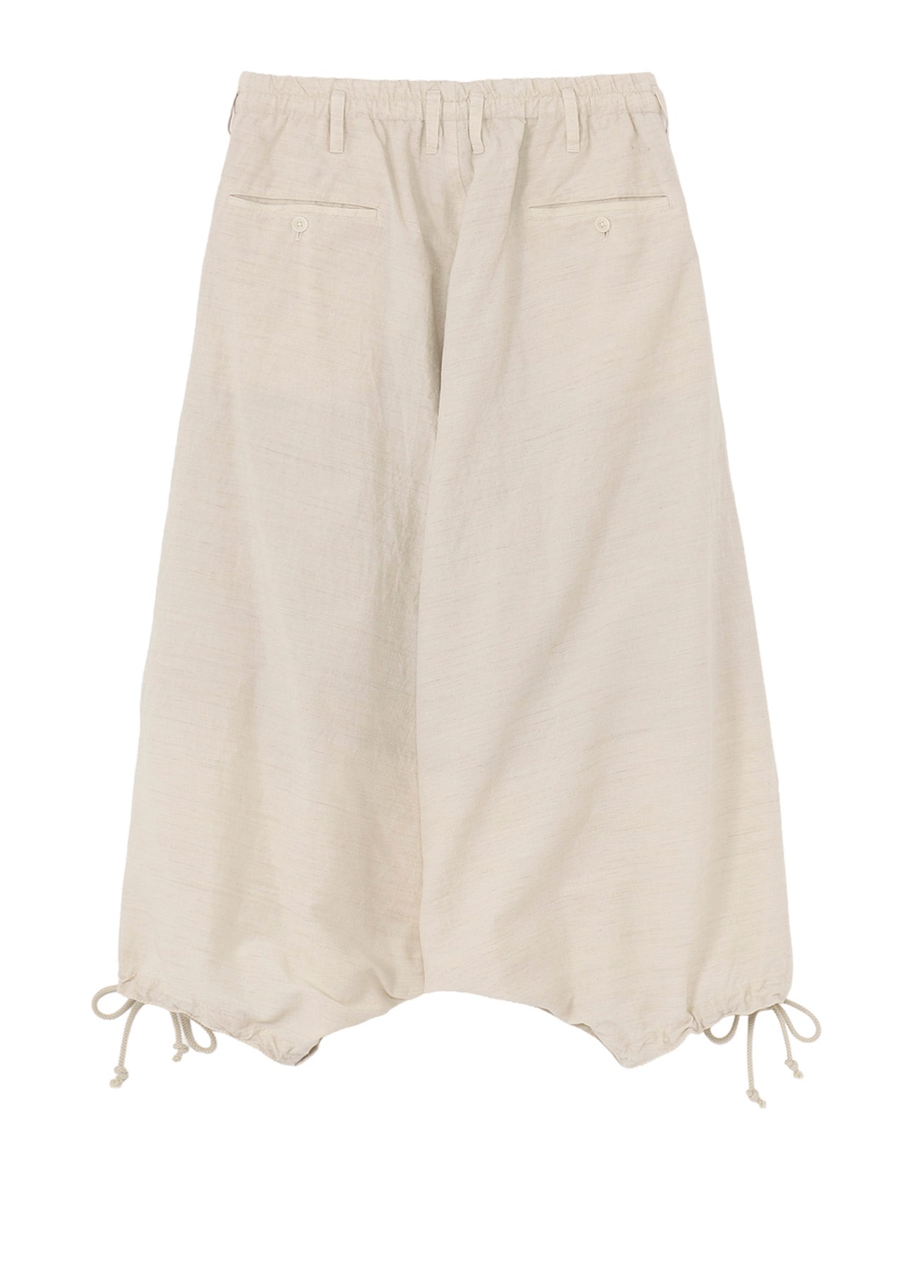 COTTON WOOL FLAX BROAD INSEAM BUTTON SAROUEL PANTS