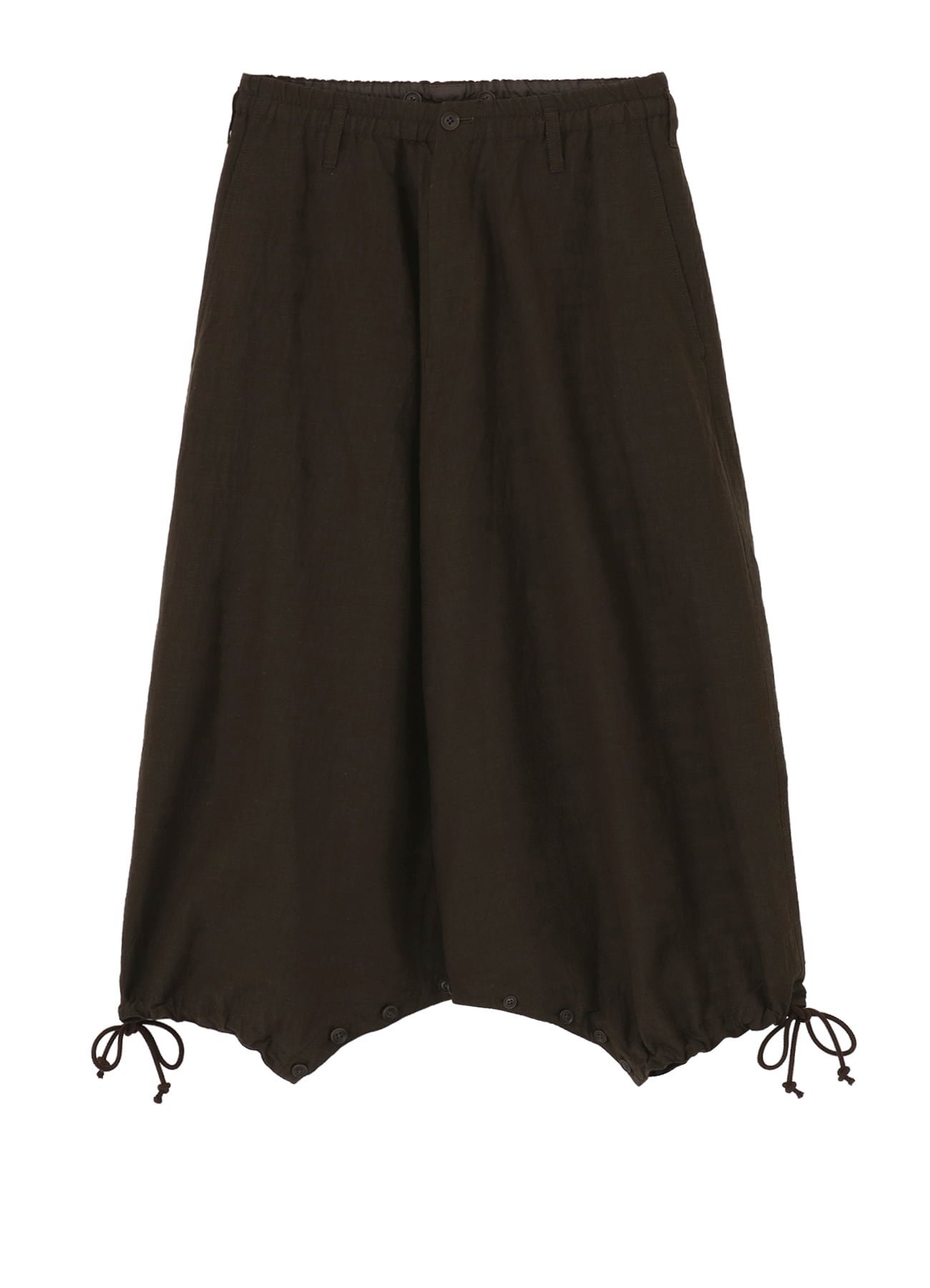 COTTON WOOL FLAX BROAD INSEAM BUTTON SAROUEL PANTS