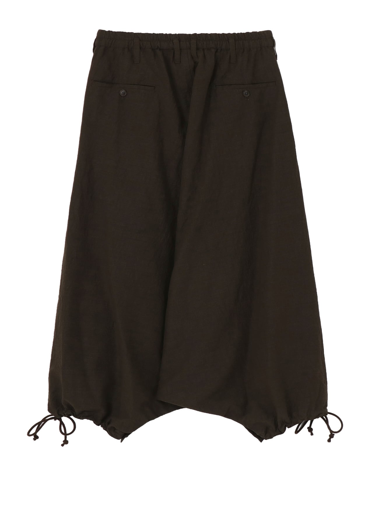 COTTON WOOL FLAX BROAD INSEAM BUTTON SAROUEL PANTS