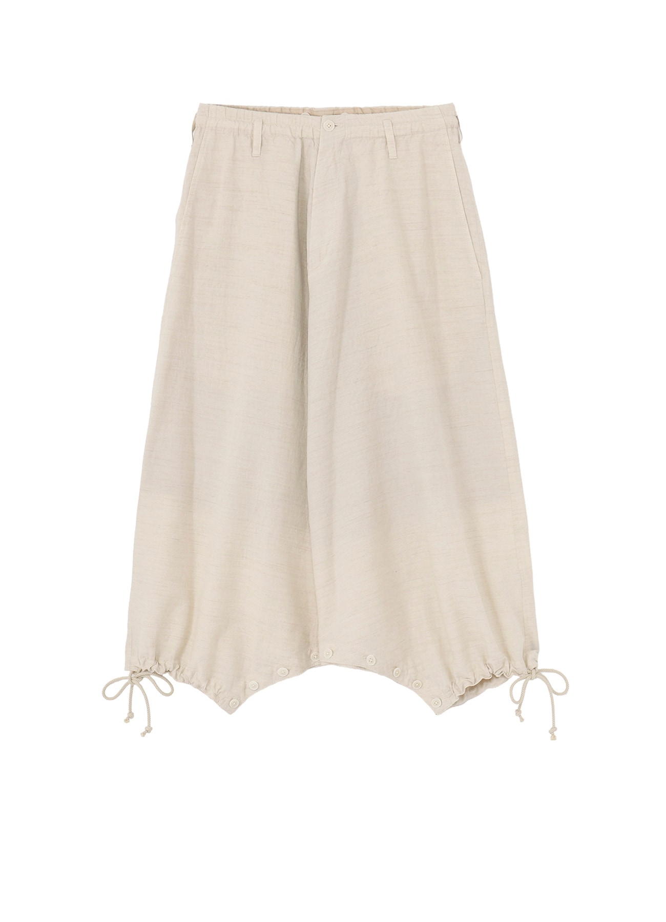 COTTON WOOL FLAX BROAD INSEAM BUTTON SAROUEL PANTS