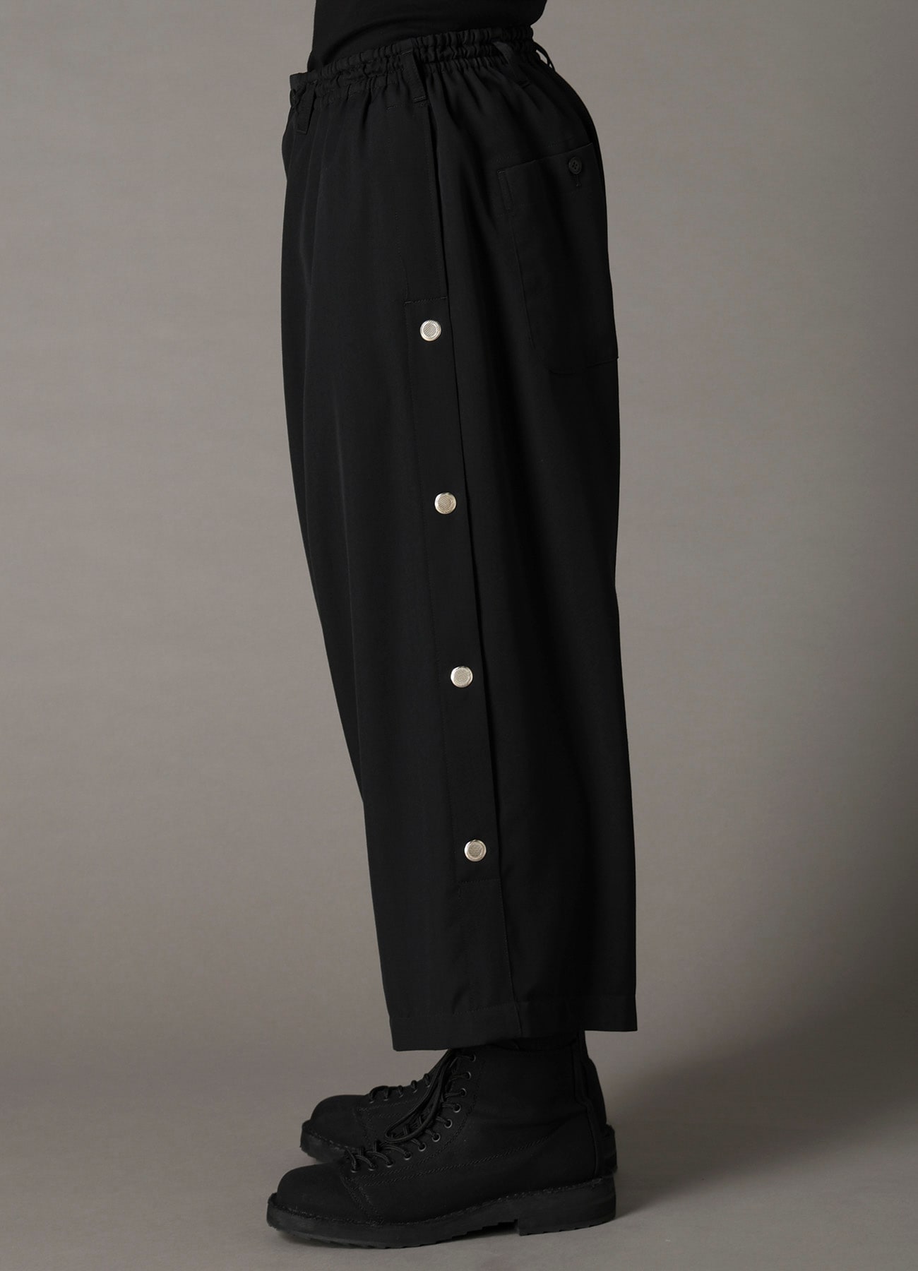 WOOL GABARDINE SAROUEL PANTS WITH EYELETS