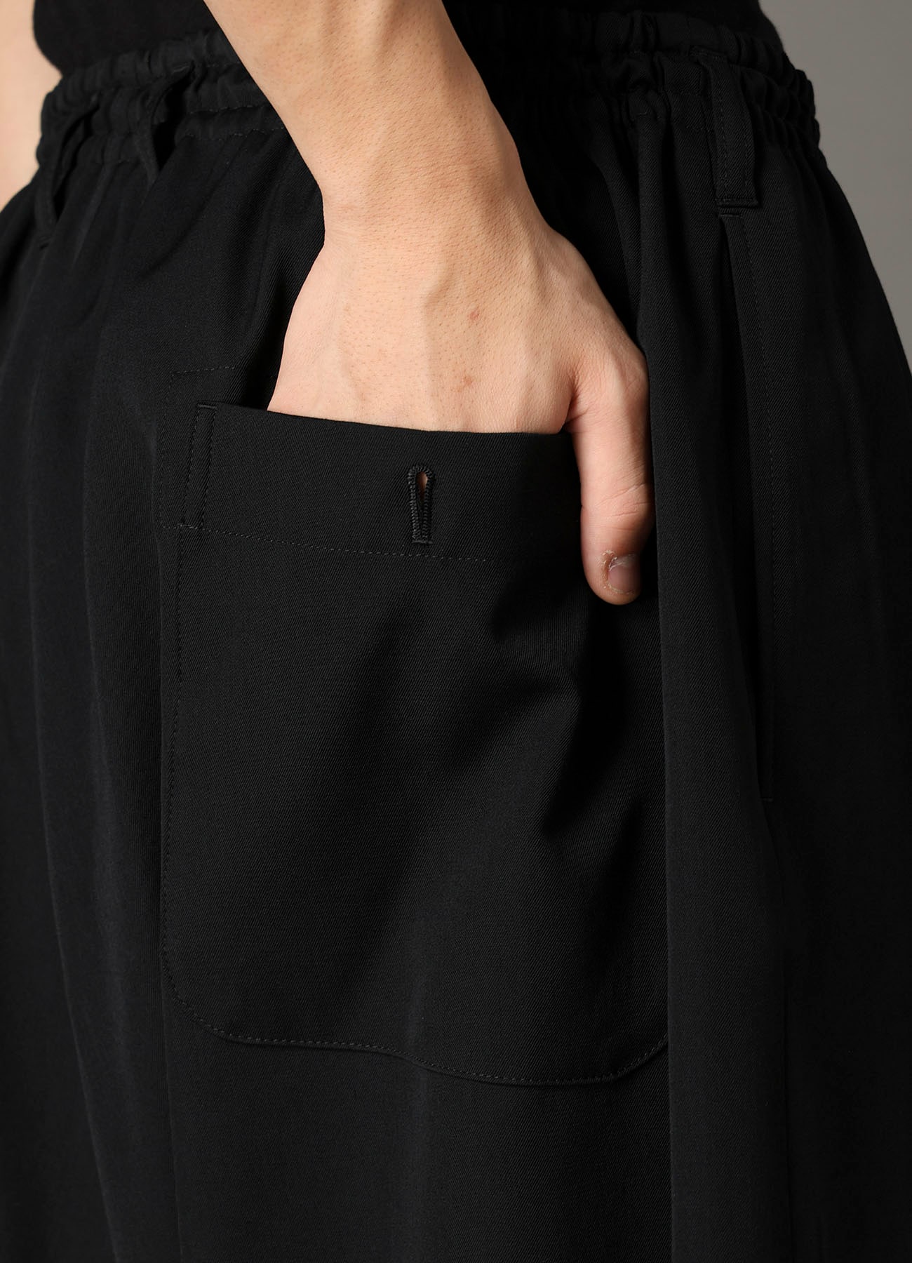 WOOL GABARDINE SAROUEL PANTS WITH EYELETS