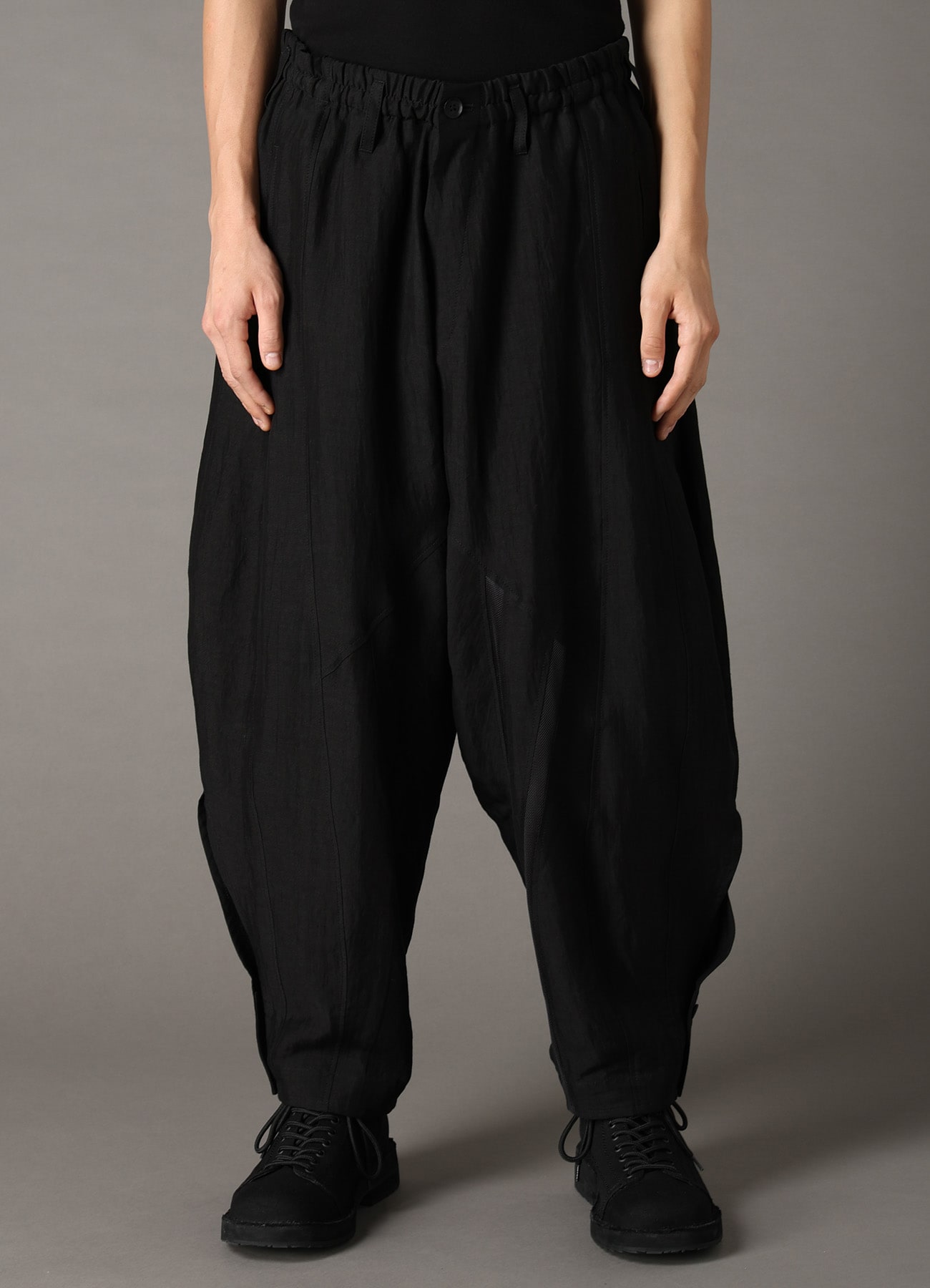 CUPRO/LINEN GABARDINE PANEL PANTS