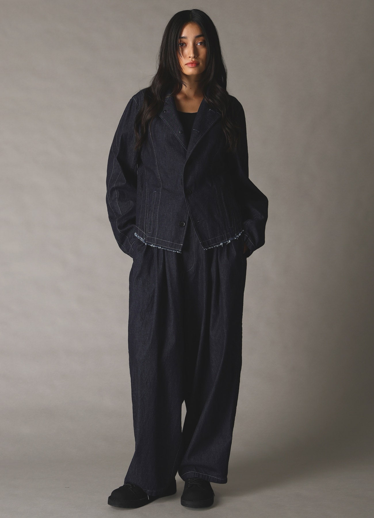 【1/16 10:00 Release】8oz SLUB DENIM TUCK PANTS