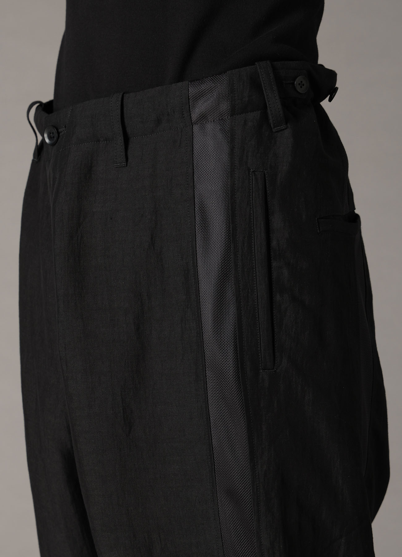 CUPRO/LINEN GABARDINE 4-TAPE LINE PANTS