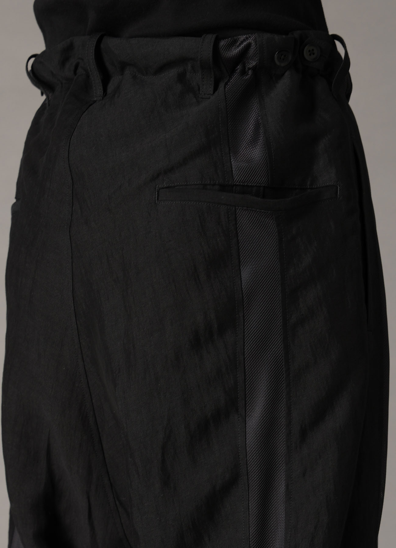 CUPRO/LINEN GABARDINE 4-TAPE LINE PANTS