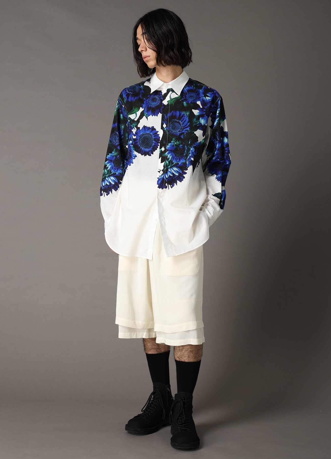 SPUN LAWN DOUBLE LAYER HALF PANTS