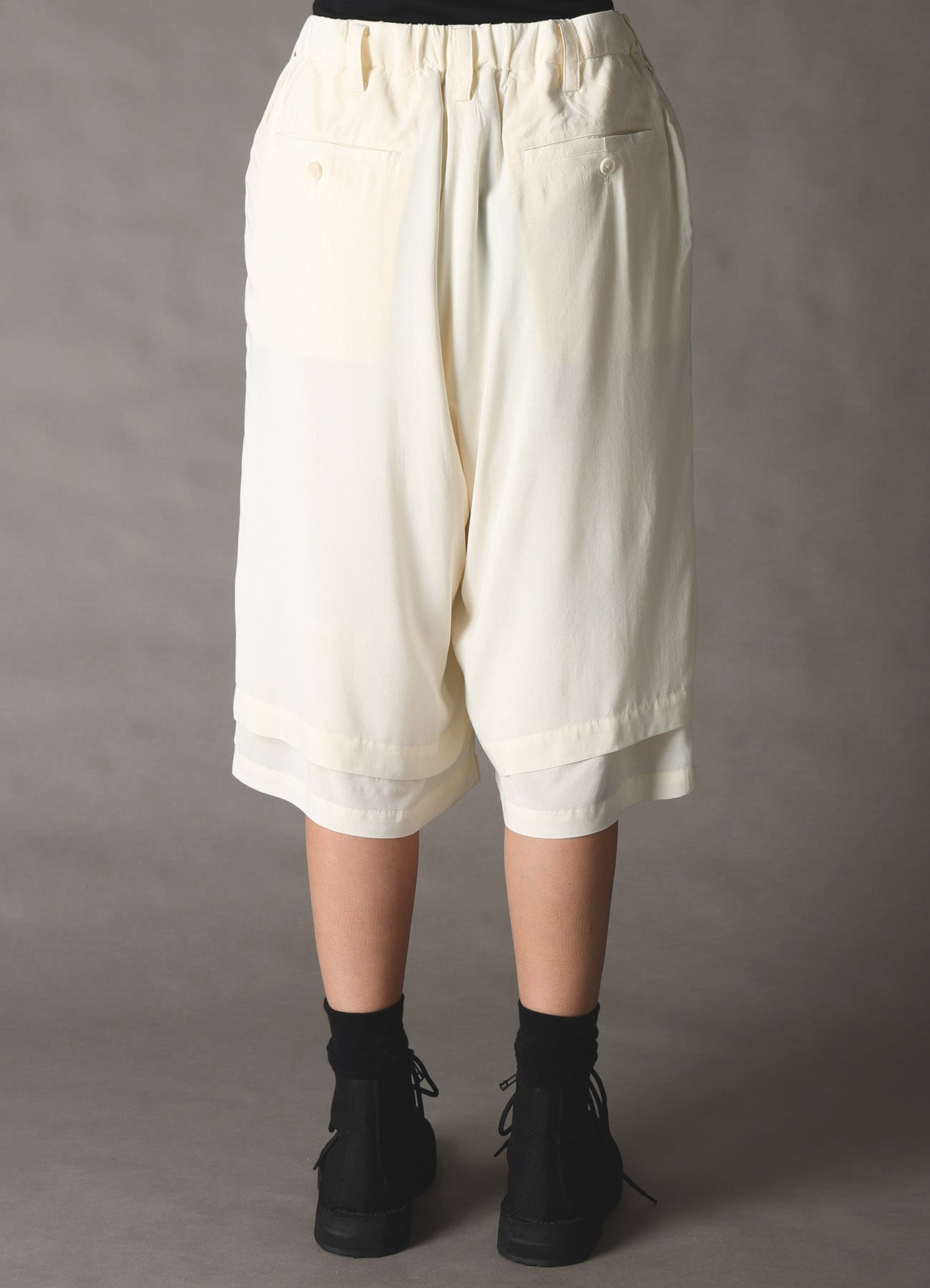 SPUN LAWN DOUBLE LAYER HALF PANTS
