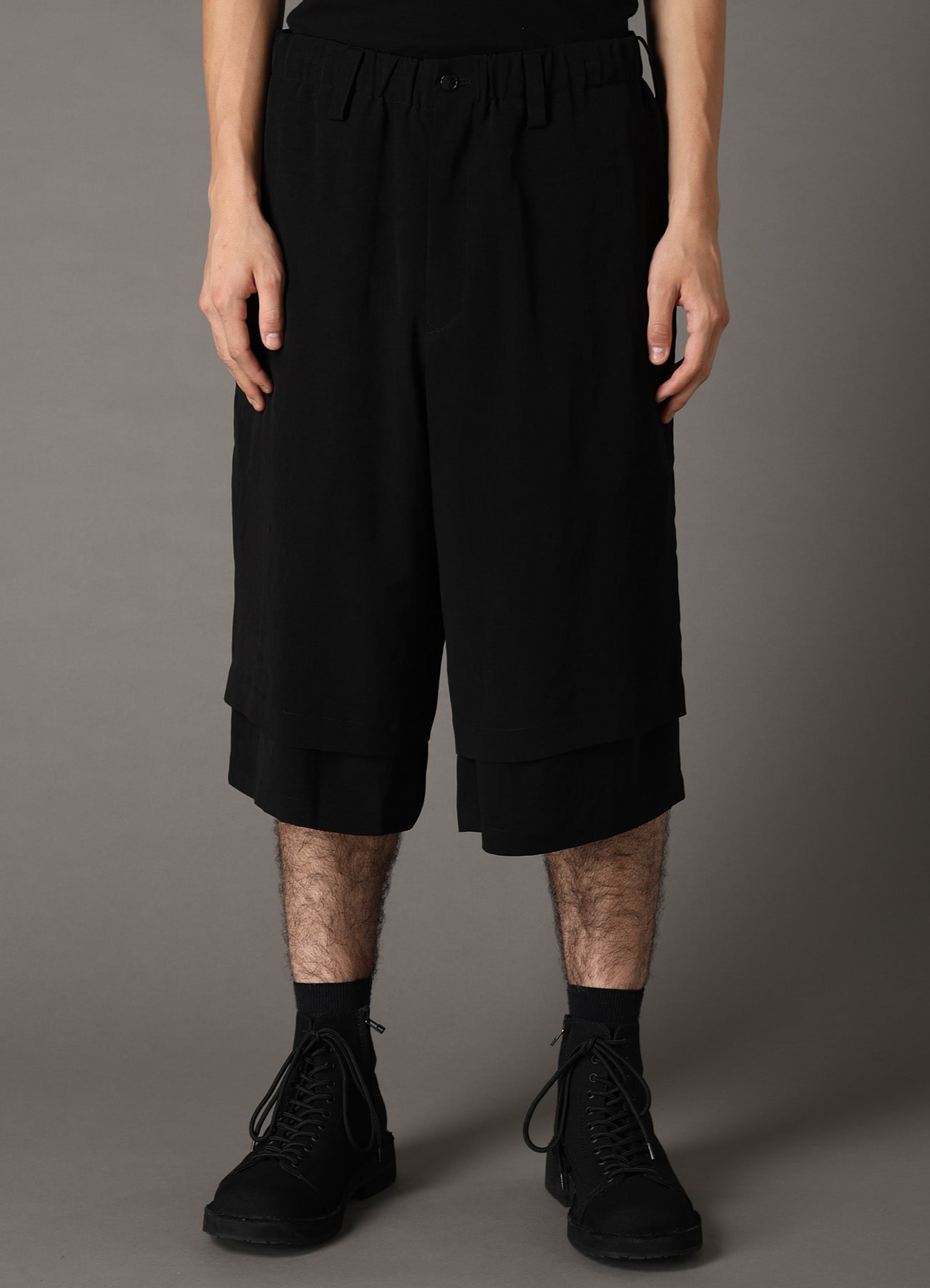 CREPE de CHINE DOUBLE LAYER HALF PANTS