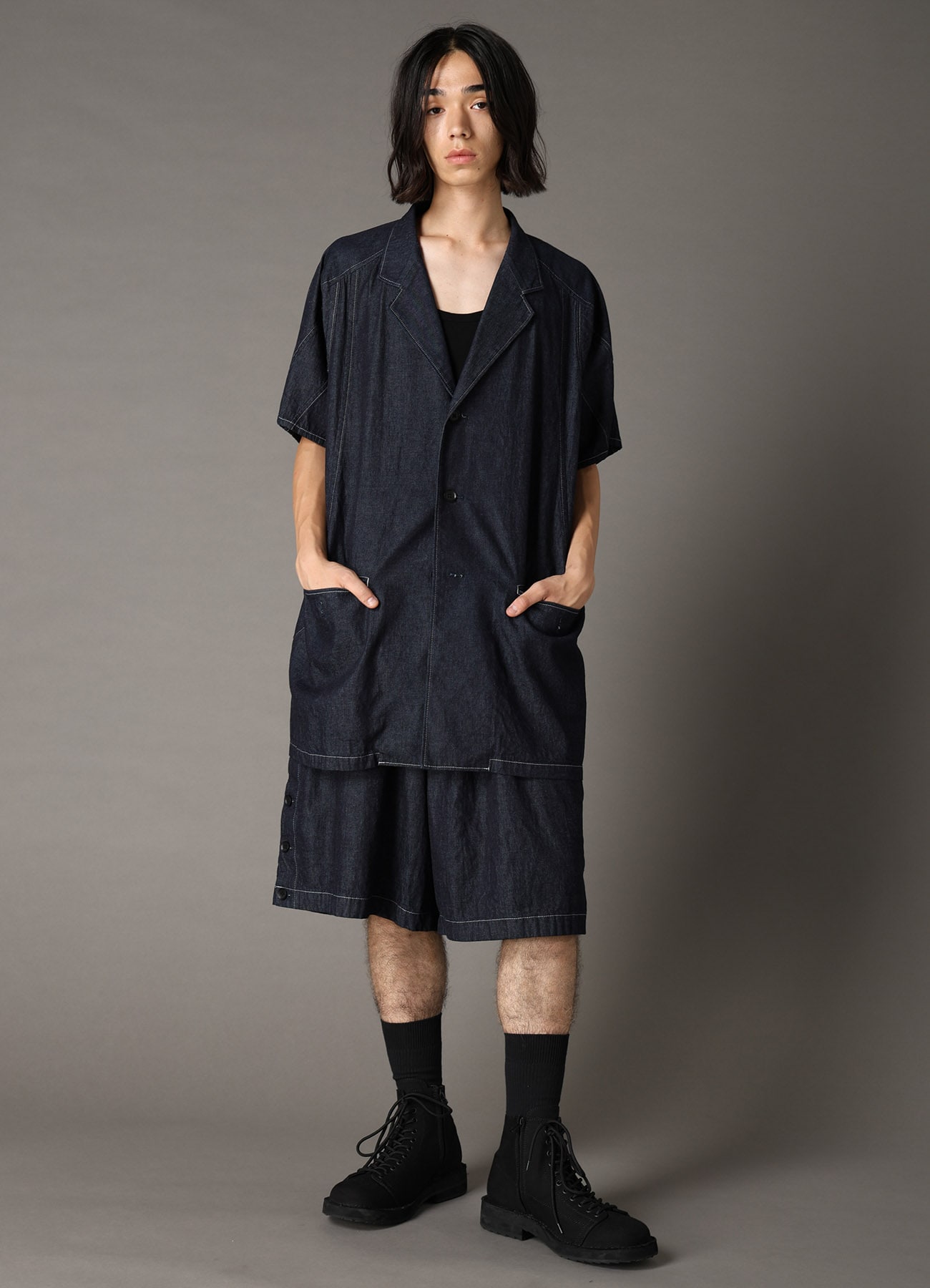 【1/16 10:00 Release】8oz SLUB DENIM SIDE BUTTON SHORT PANTS