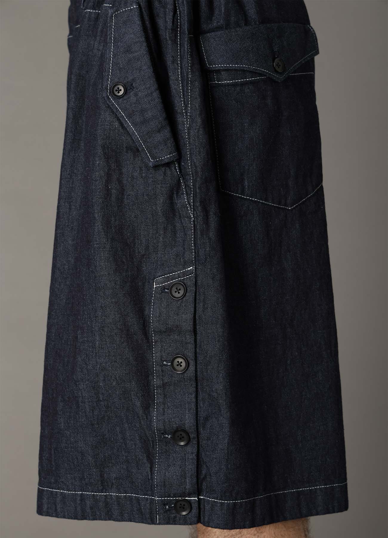 【1/16 10:00 Release】8oz SLUB DENIM SIDE BUTTON SHORT PANTS