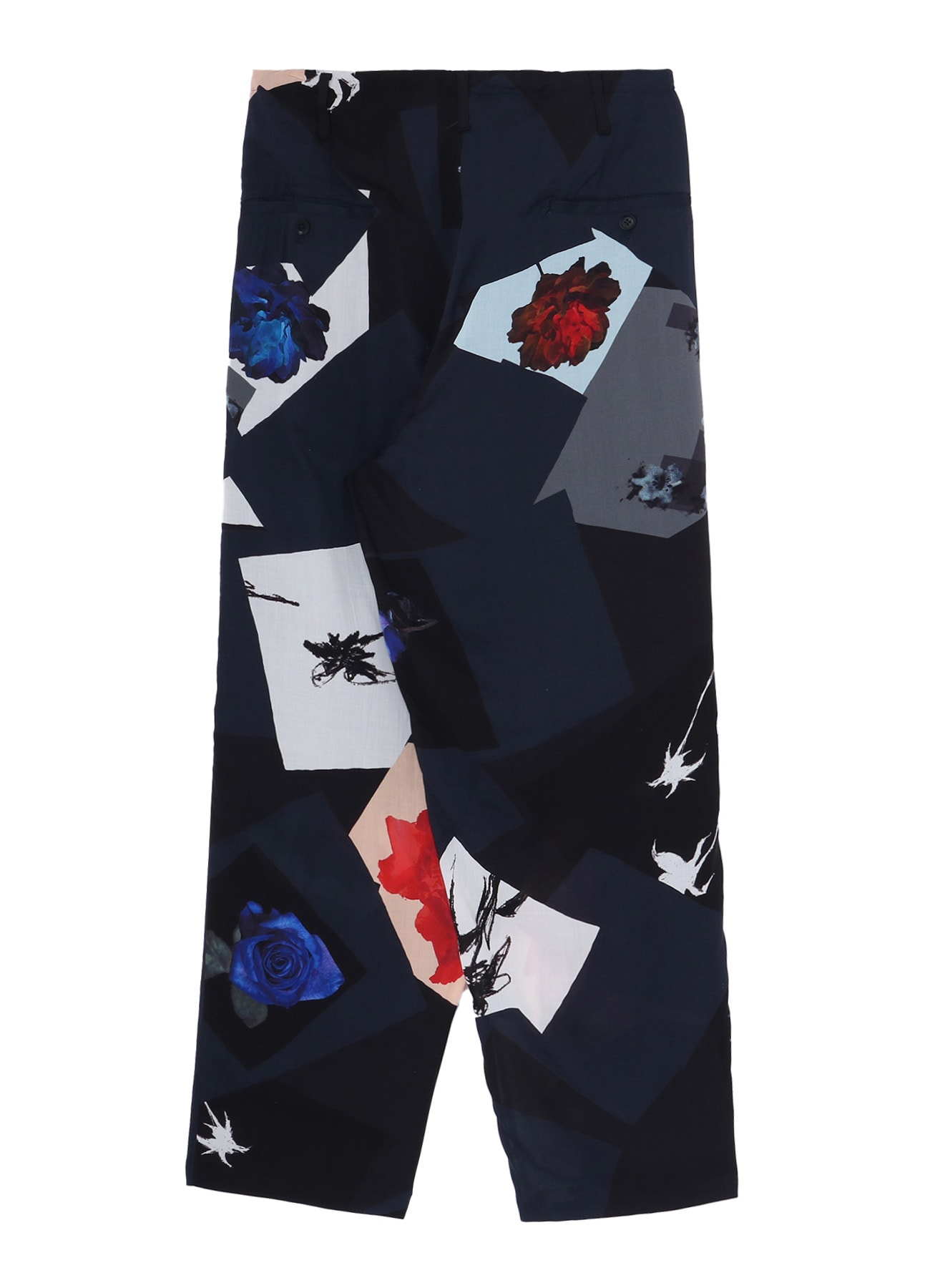 FLORAL PATCHWORK PRINT DRAWSTRING WAIST PANTS