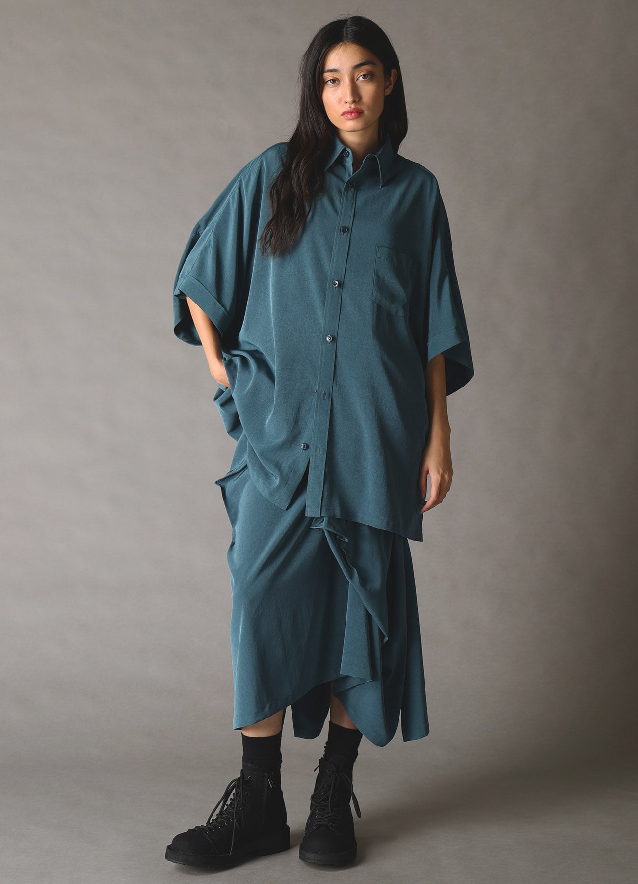 CREPE de CHINE SQUARE SKIRT