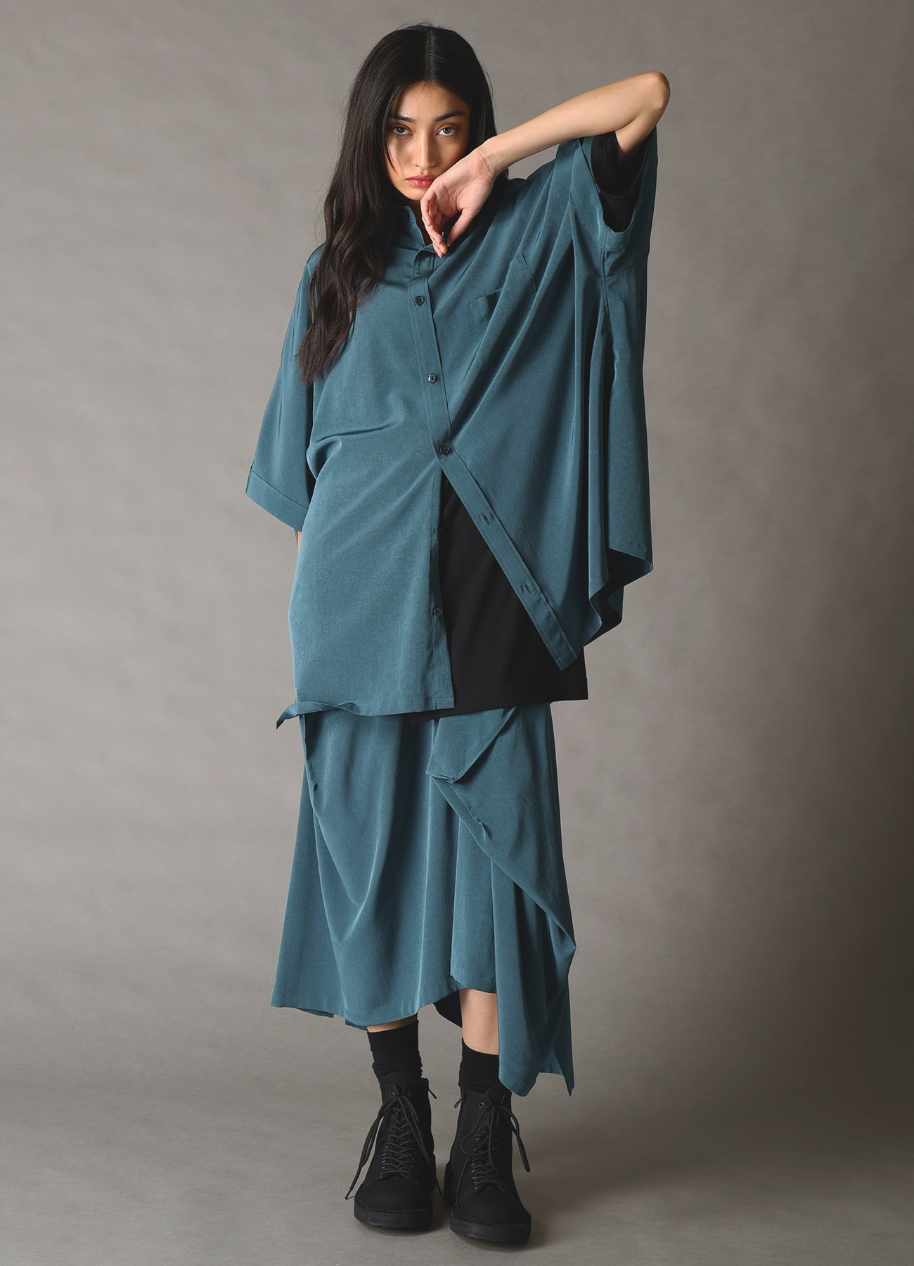 CREPE de CHINE SQUARE SKIRT
