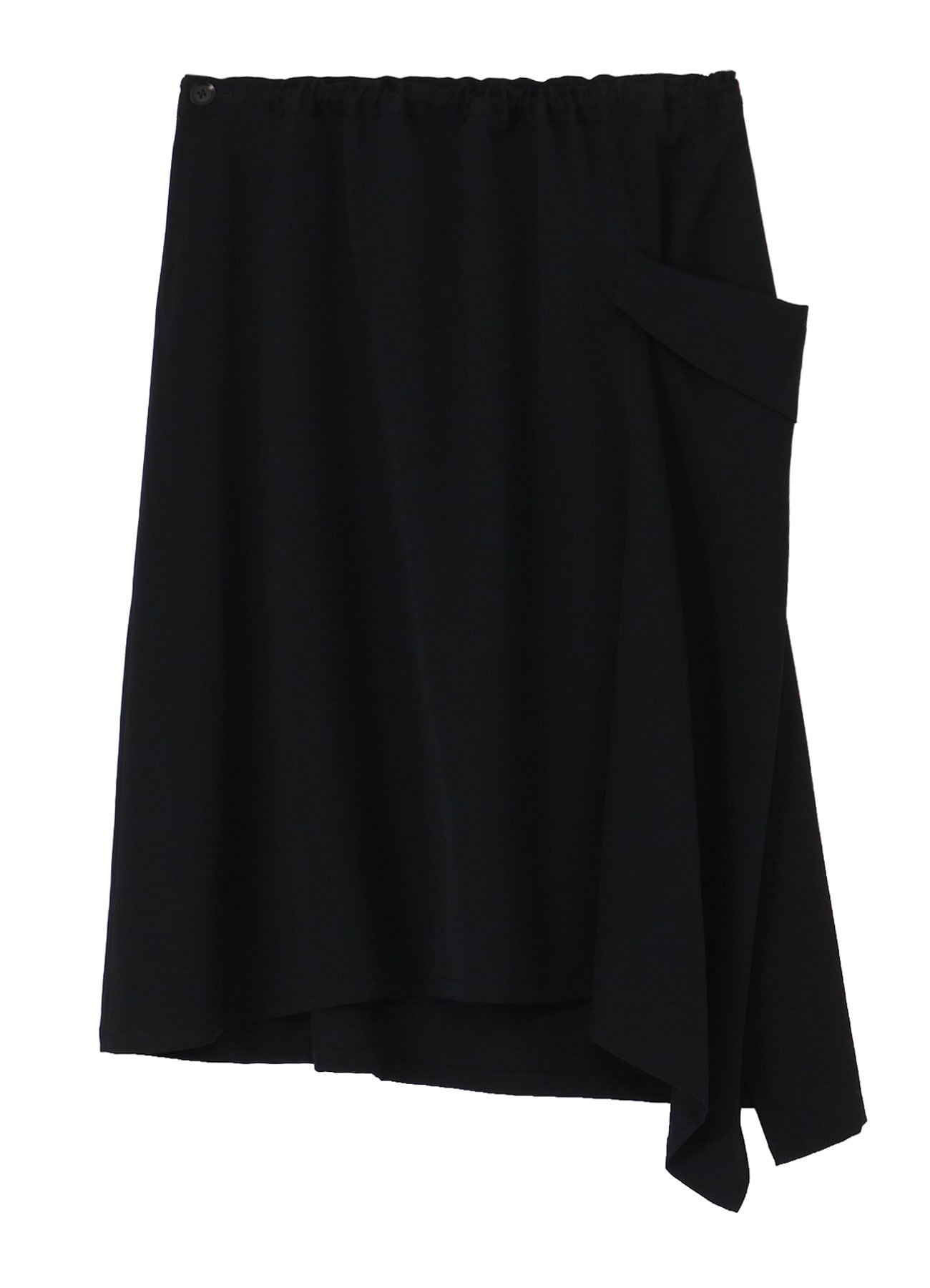 WOOL GABARDINE LEFT-DRAPED GATHERED SKIRT