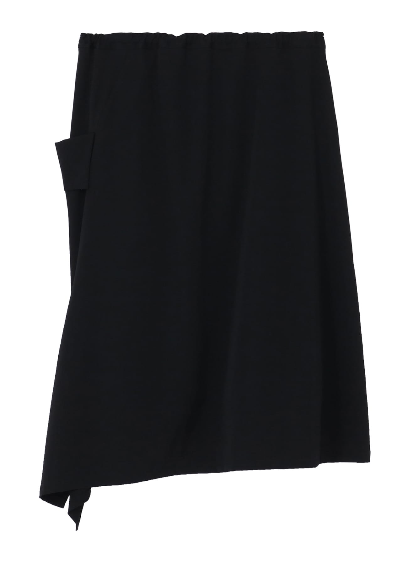 WOOL GABARDINE LEFT-DRAPED GATHERED SKIRT