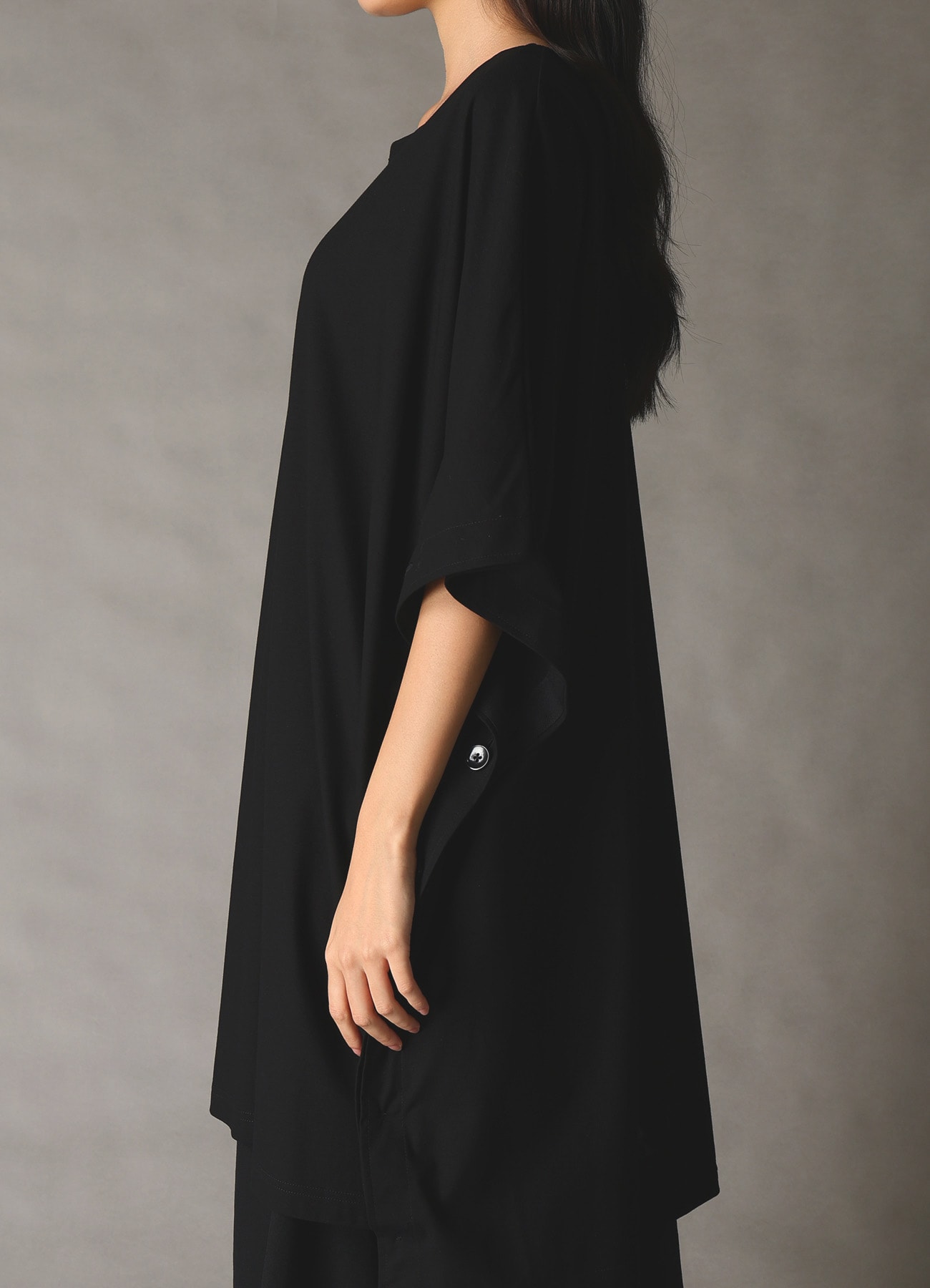 30 HARD TWIST STRETCH JERSEY SIDE BUTTON BIG T-SHIRT