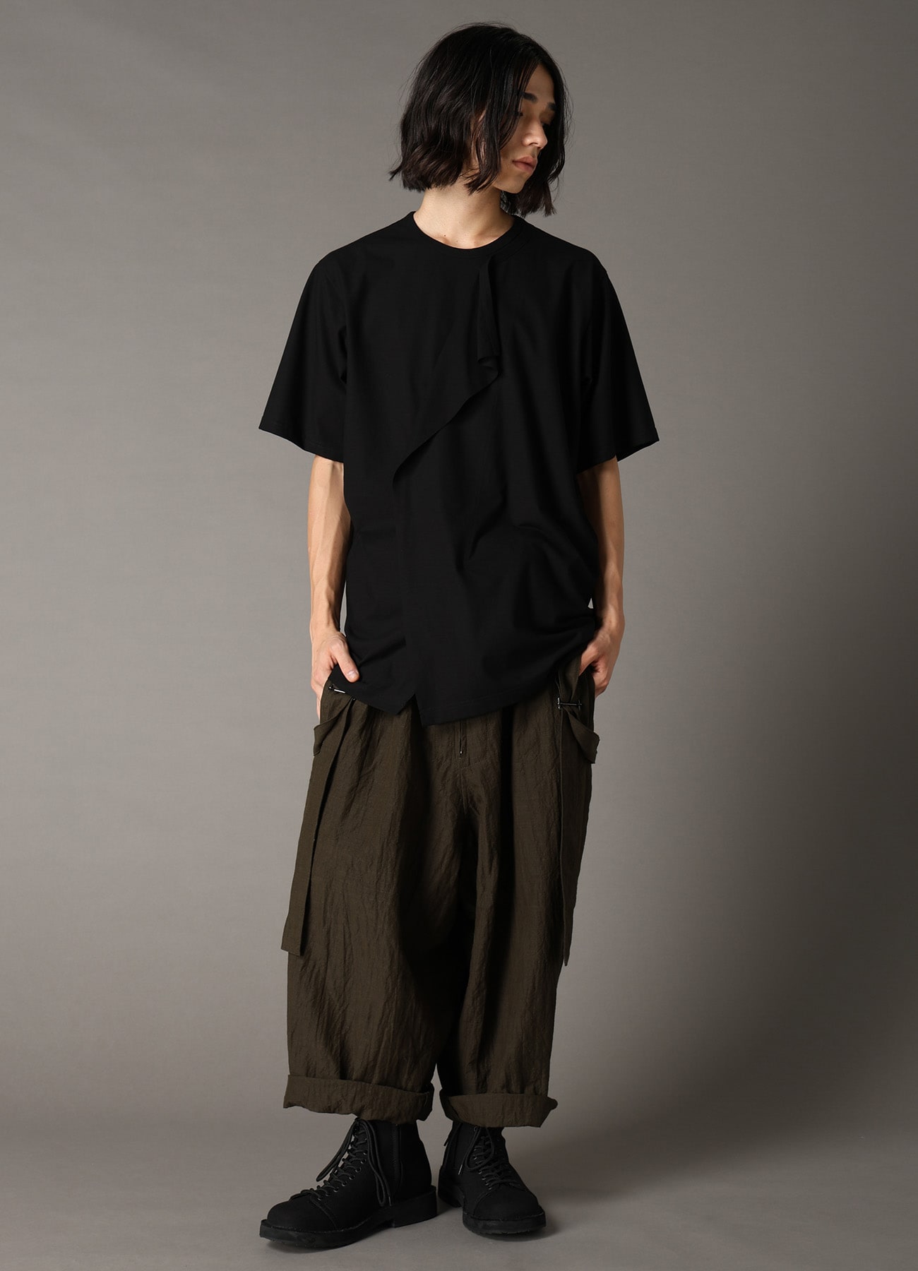 30 HARD TWIST STRETCH JERSEY LAYERED SHORT SLEEVE T-SHIRT