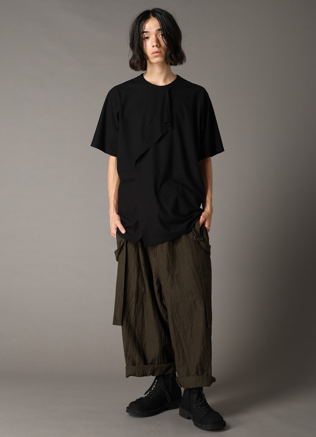 30 HARD TWIST STRETCH JERSEY LAYERED SHORT SLEEVE T-SHIRT