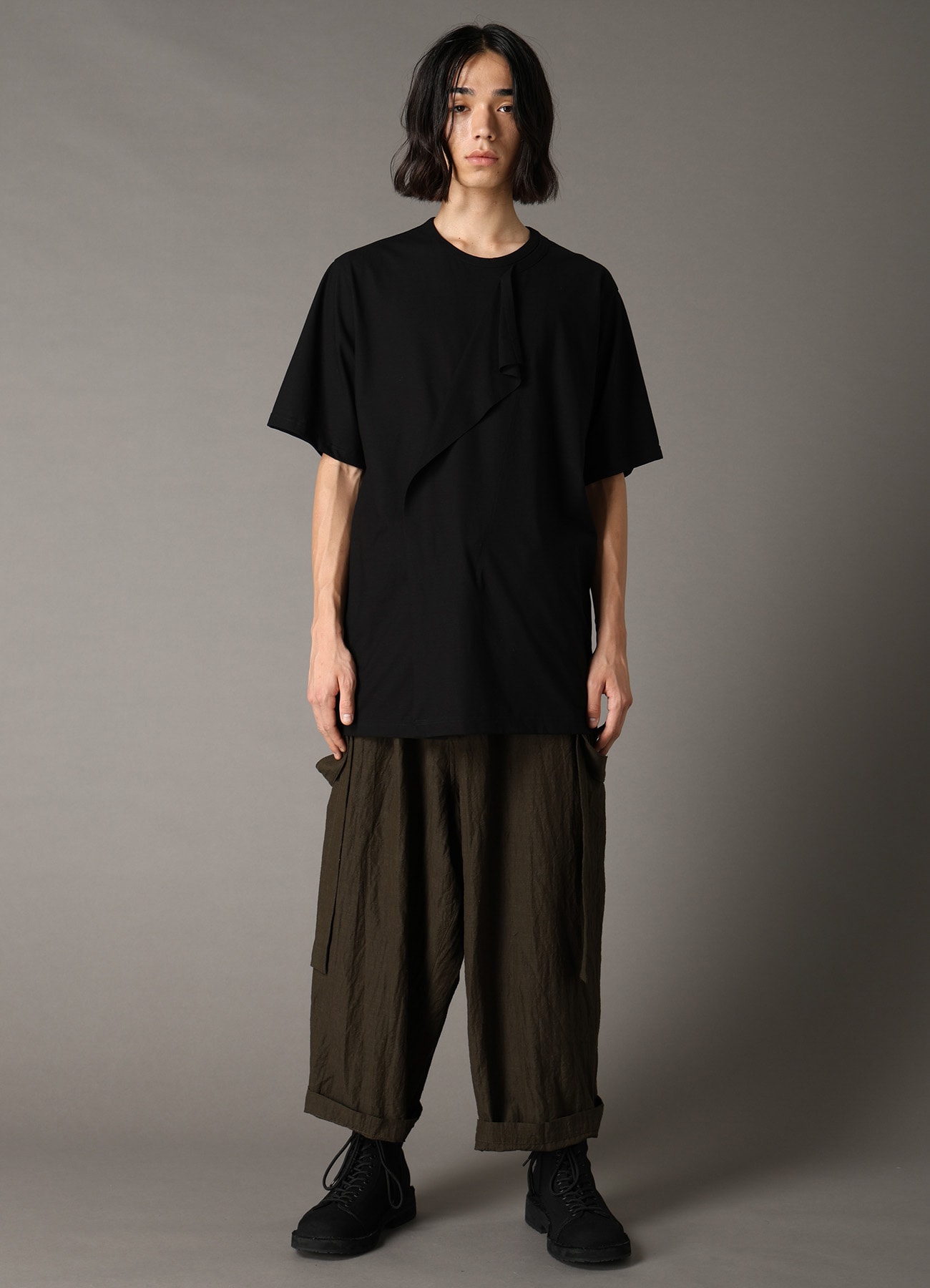 30 HARD TWIST STRETCH JERSEY LAYERED SHORT SLEEVE T-SHIRT