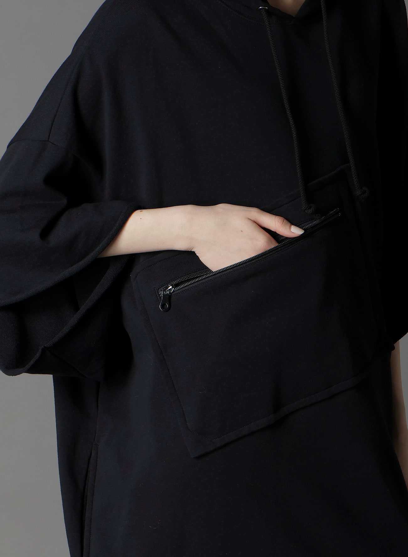 40/20 MINI FLEECE LONG HOODIE W/CHEST POCKET