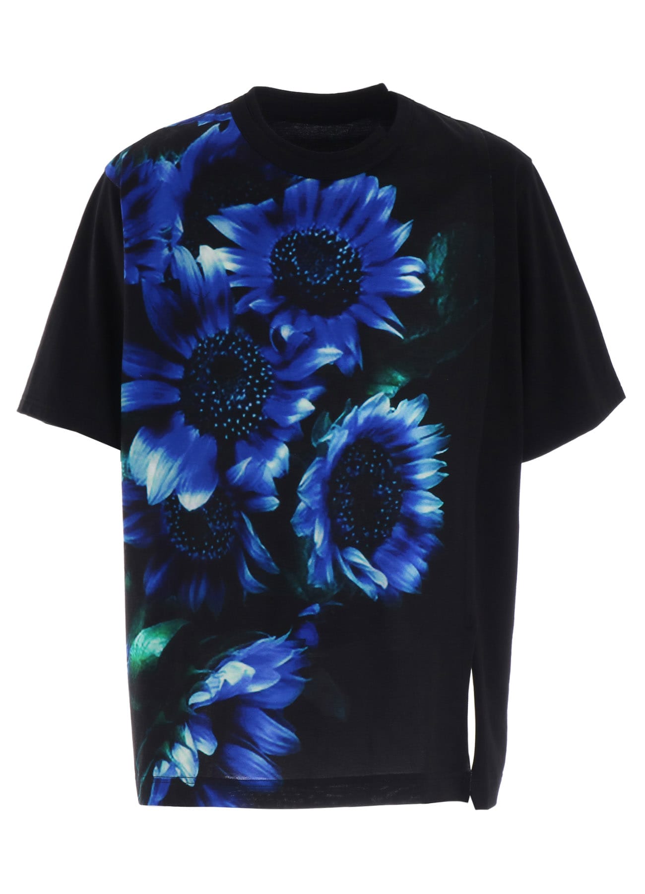 BLUE FLOWER PRINT SHORT SLEEVE T-SHIRT