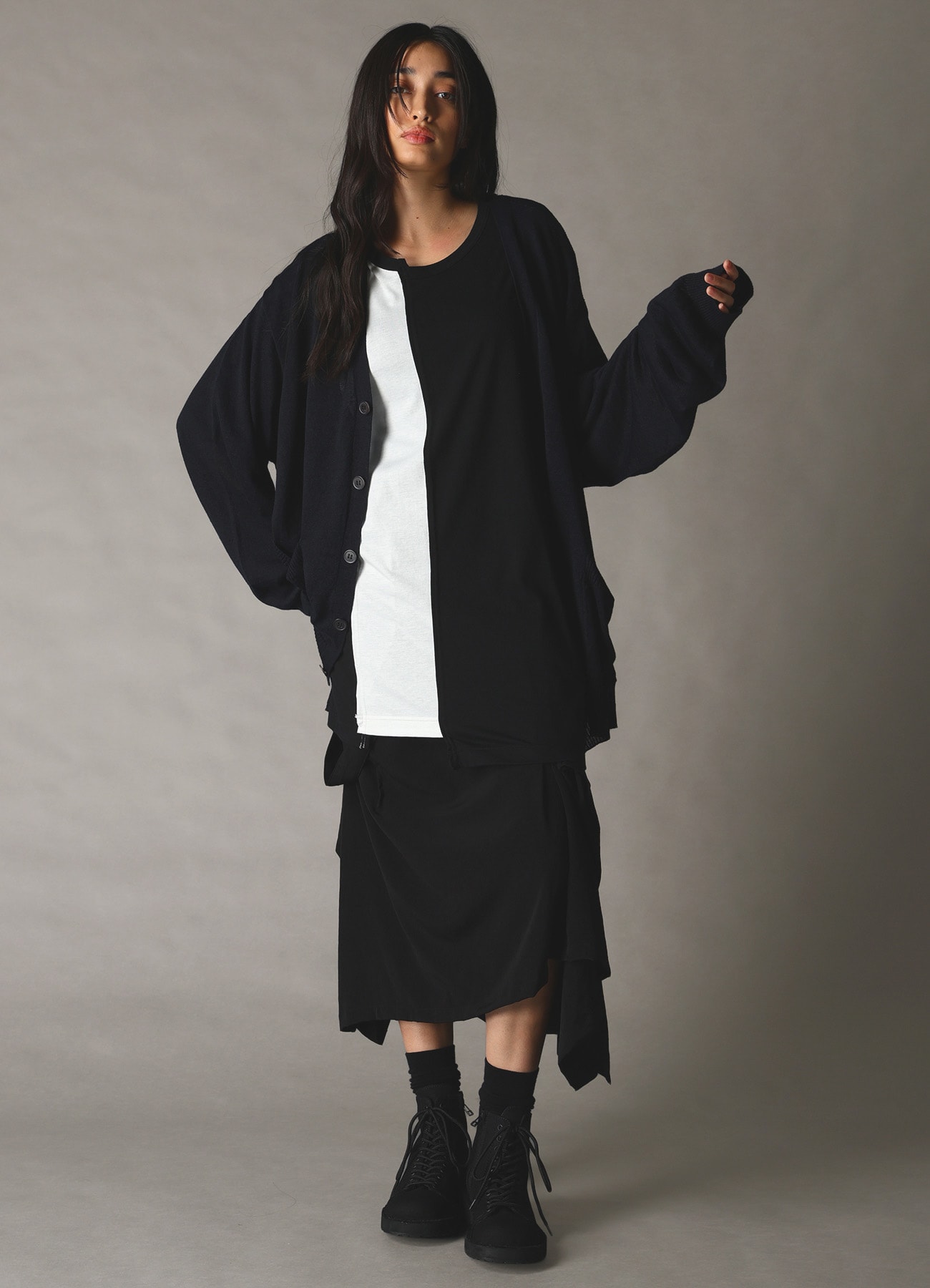 COMBINATION JERSEY SHORT SLEEB T-SHIRT