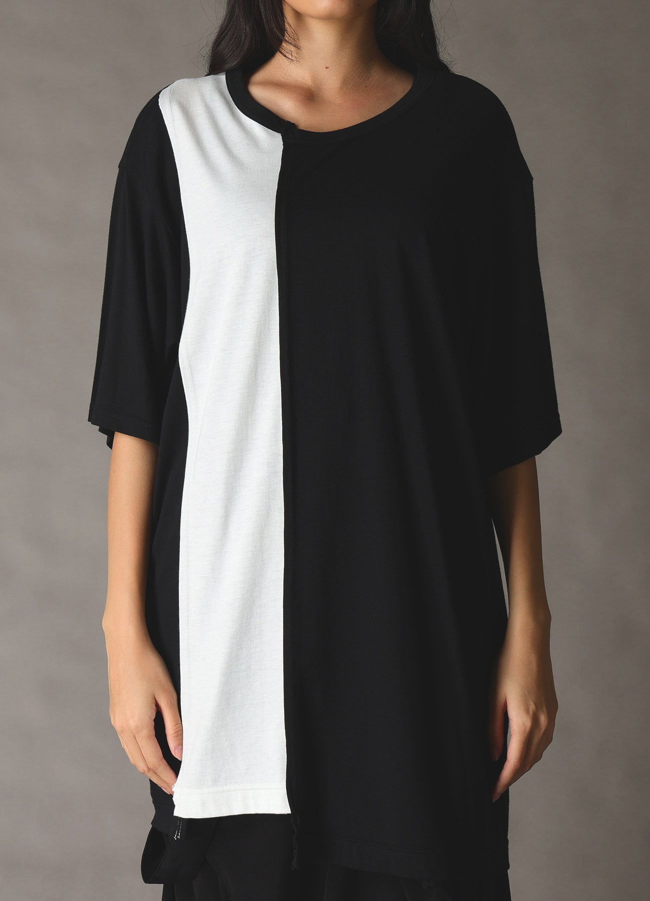 COMBINATION JERSEY SHORT SLEEB T-SHIRT