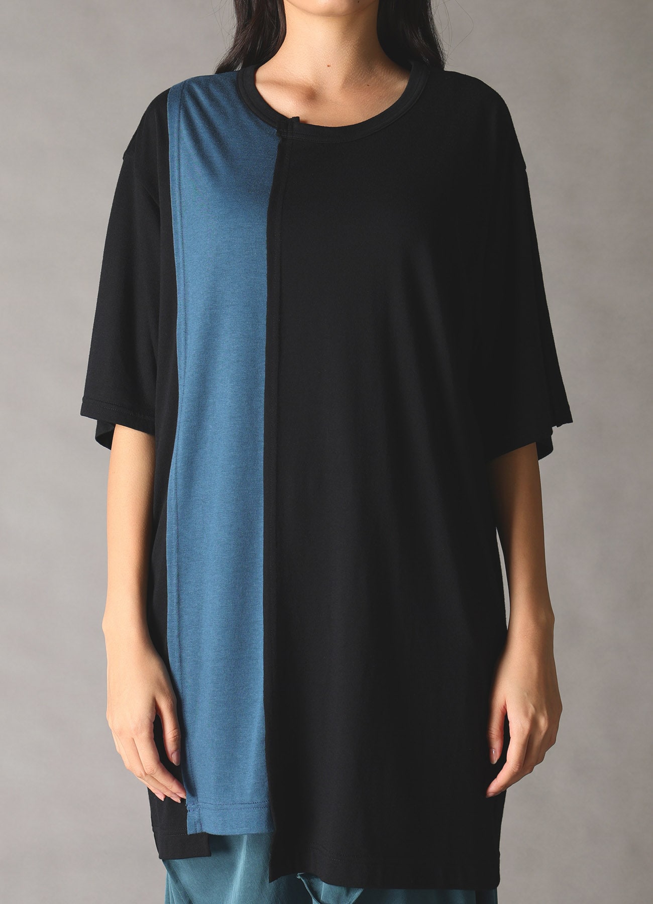 COMBINATION JERSEY SHORT SLEEB T-SHIRT