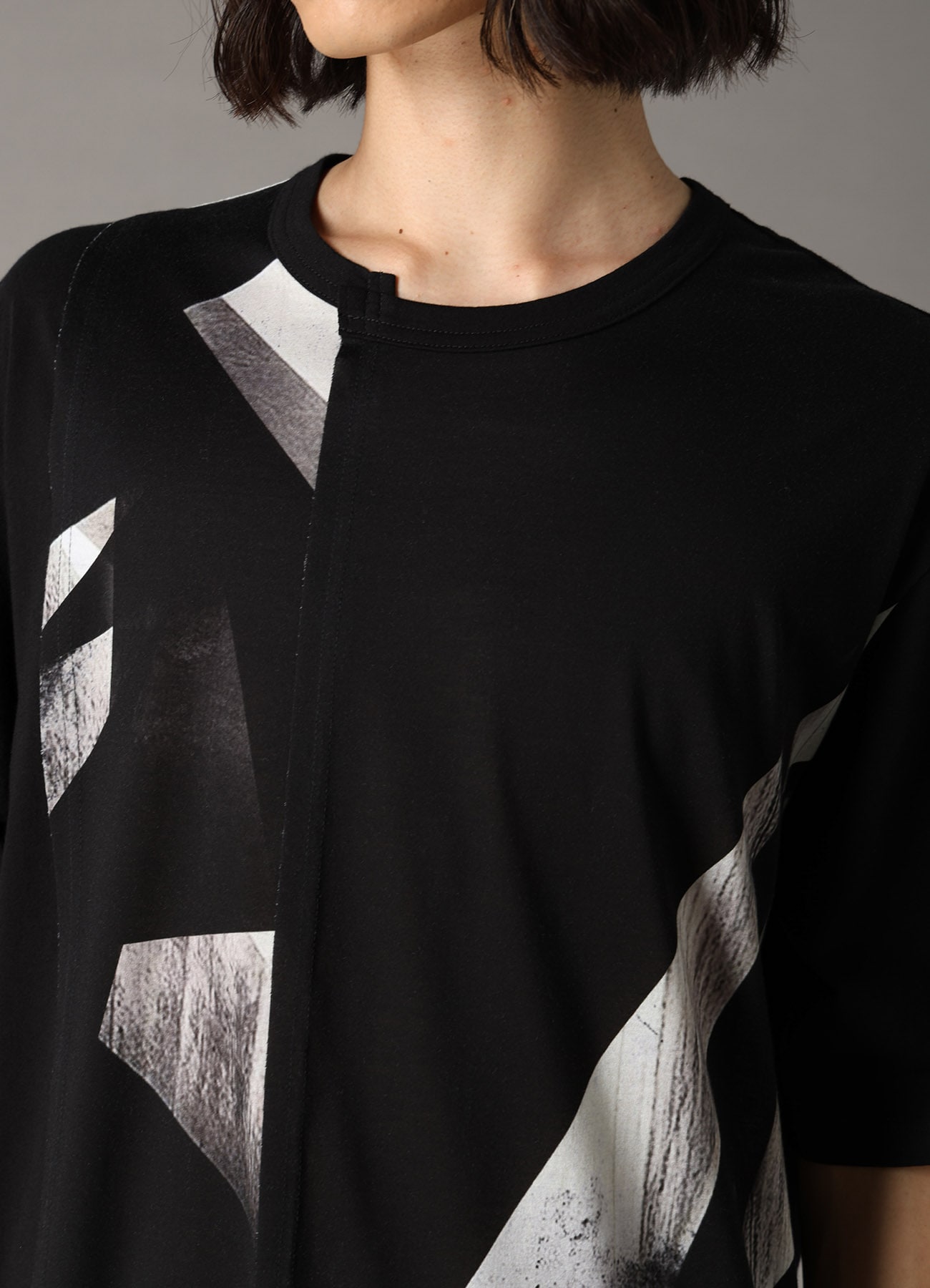 GEOMETRIC PRINT COTTON JERSEY SHORT SLEEVE T