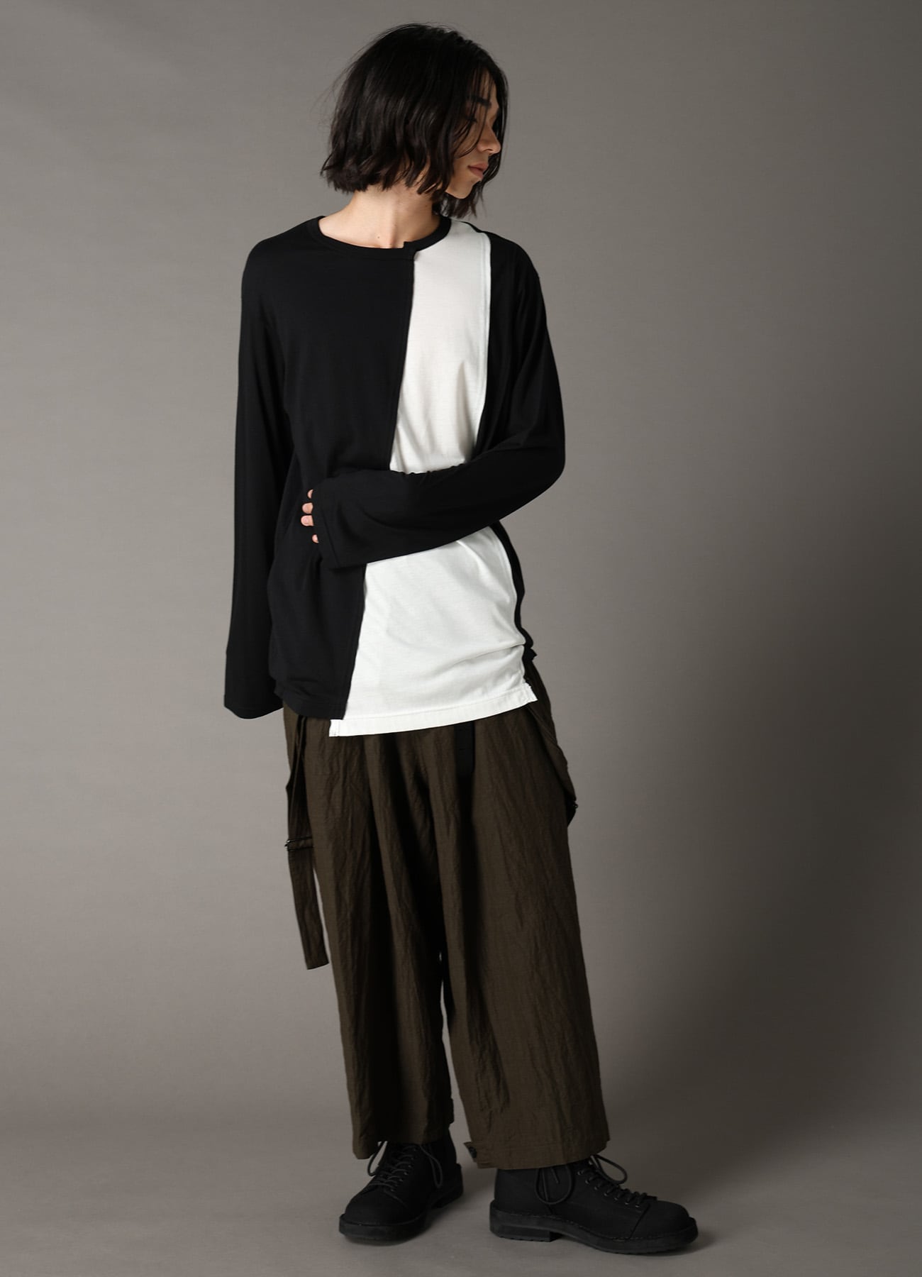 COMBINATION JERSEY LONG SLEEB T-SHIRT