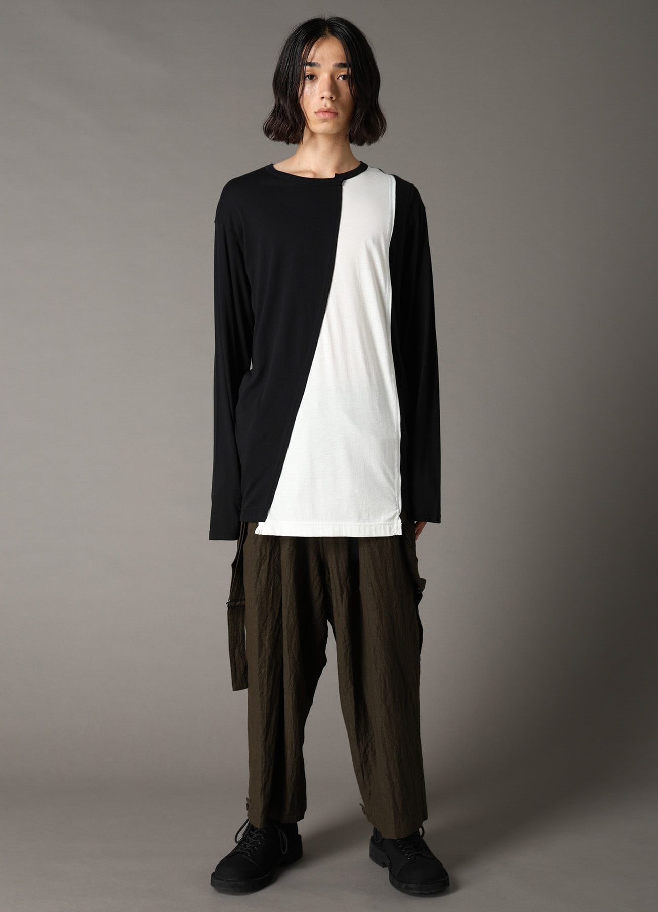 COMBINATION JERSEY LONG SLEEB T-SHIRT