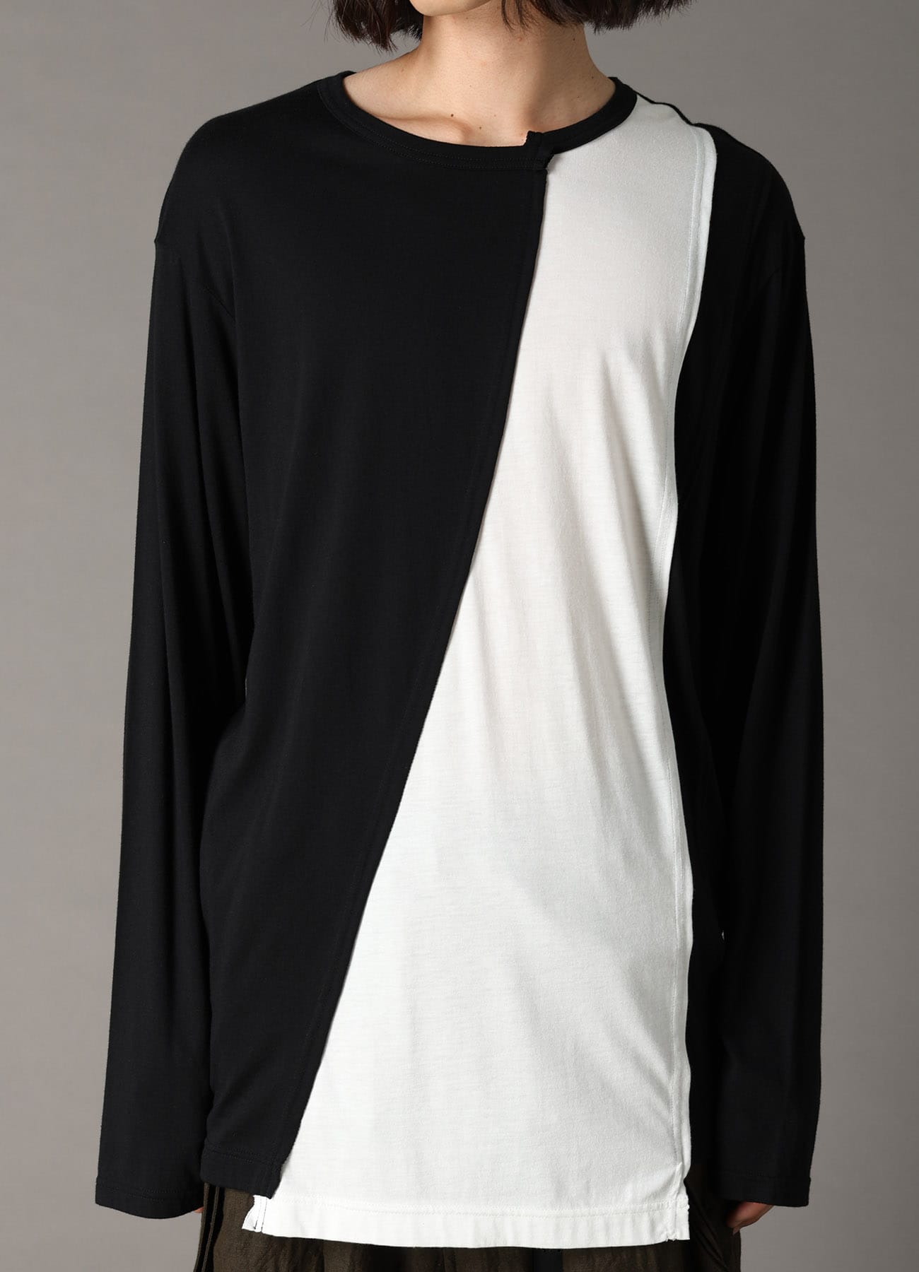 COMBINATION JERSEY LONG SLEEB T-SHIRT