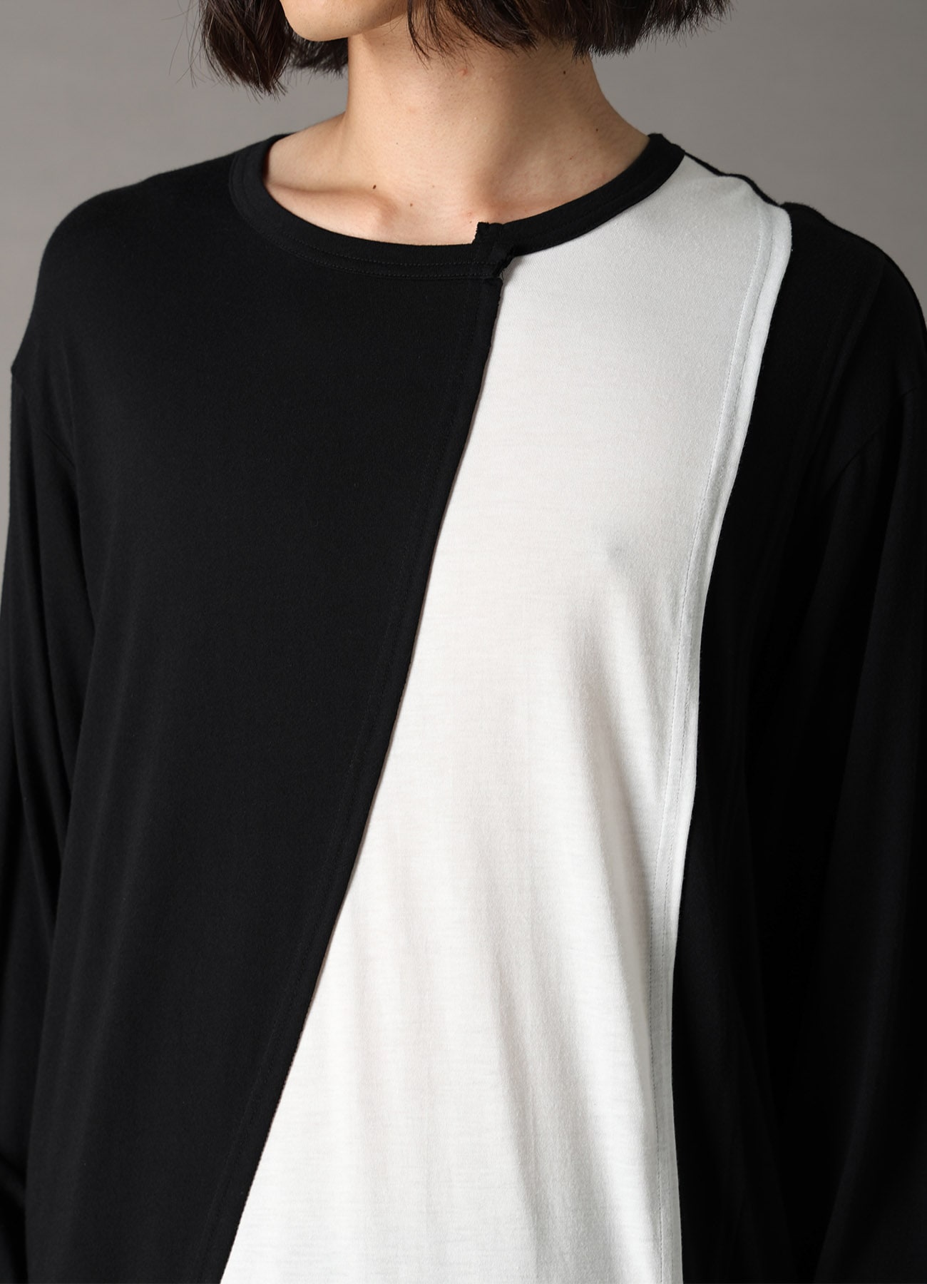 COMBINATION JERSEY LONG SLEEB T-SHIRT