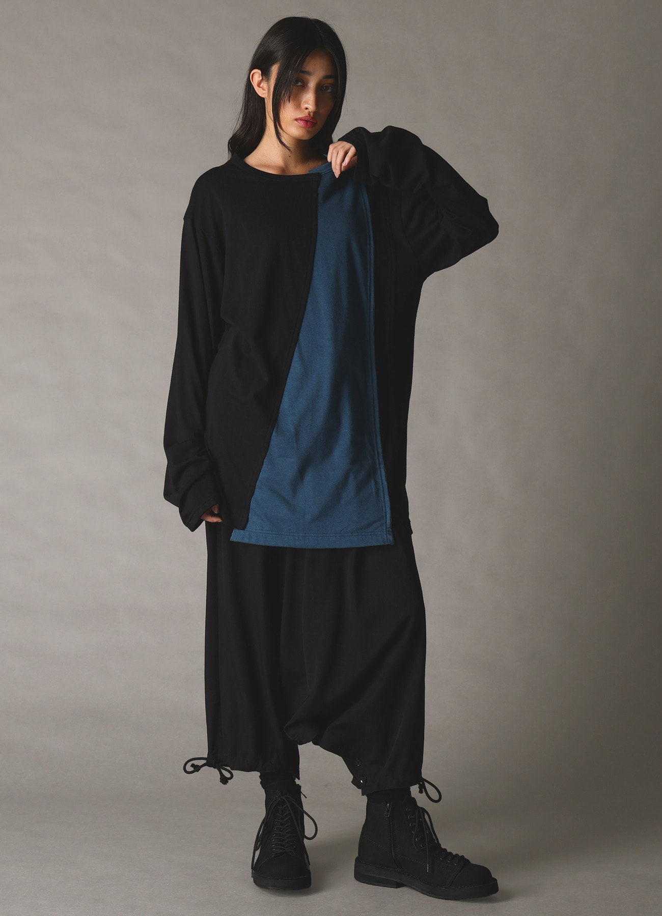 COMBINATION JERSEY LONG SLEEB T-SHIRT