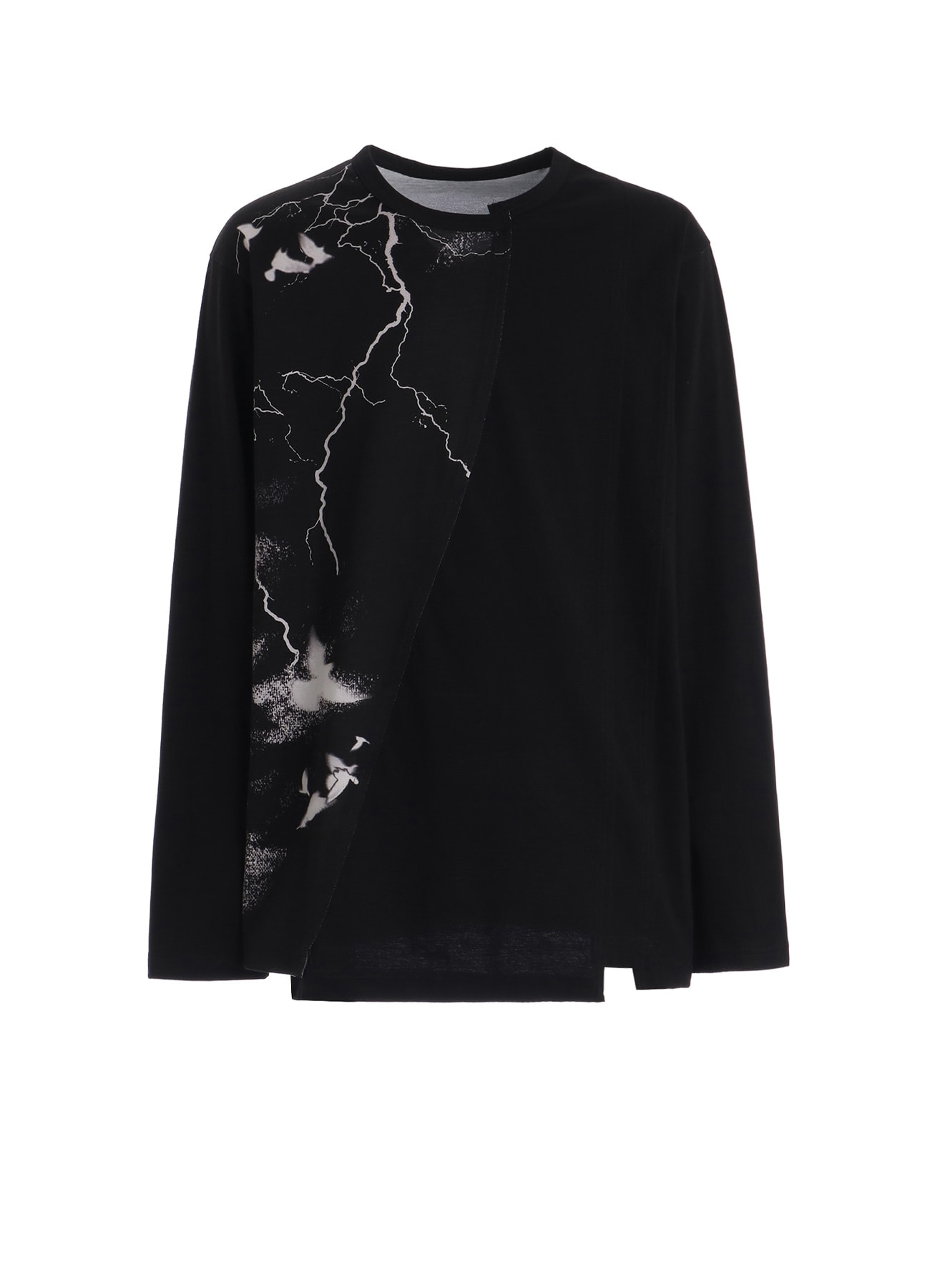 CROW PRINT COTTON JERSEY LONG SLEEVE T