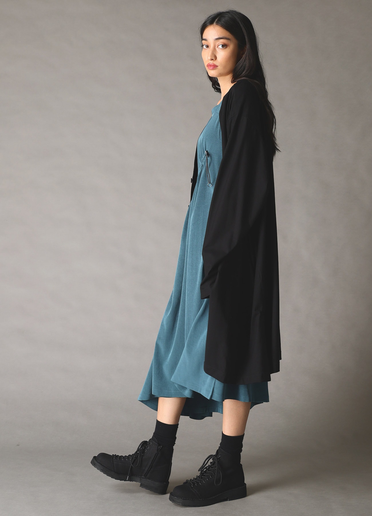 30 HARD TWIST STRETCH JERSEY LONG CARDIGAN