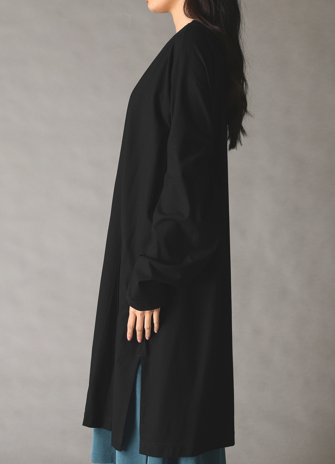 30 HARD TWIST STRETCH JERSEY LONG CARDIGAN