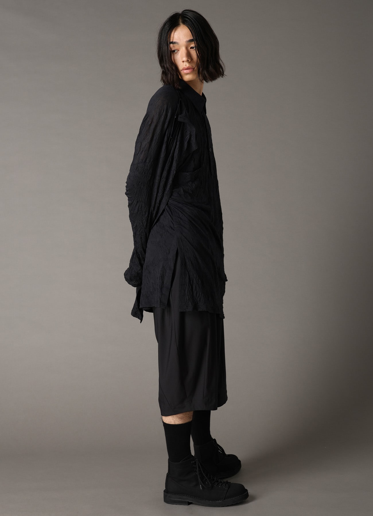 T/C WASHER JERSEY FRONT DRAPE SHIRT