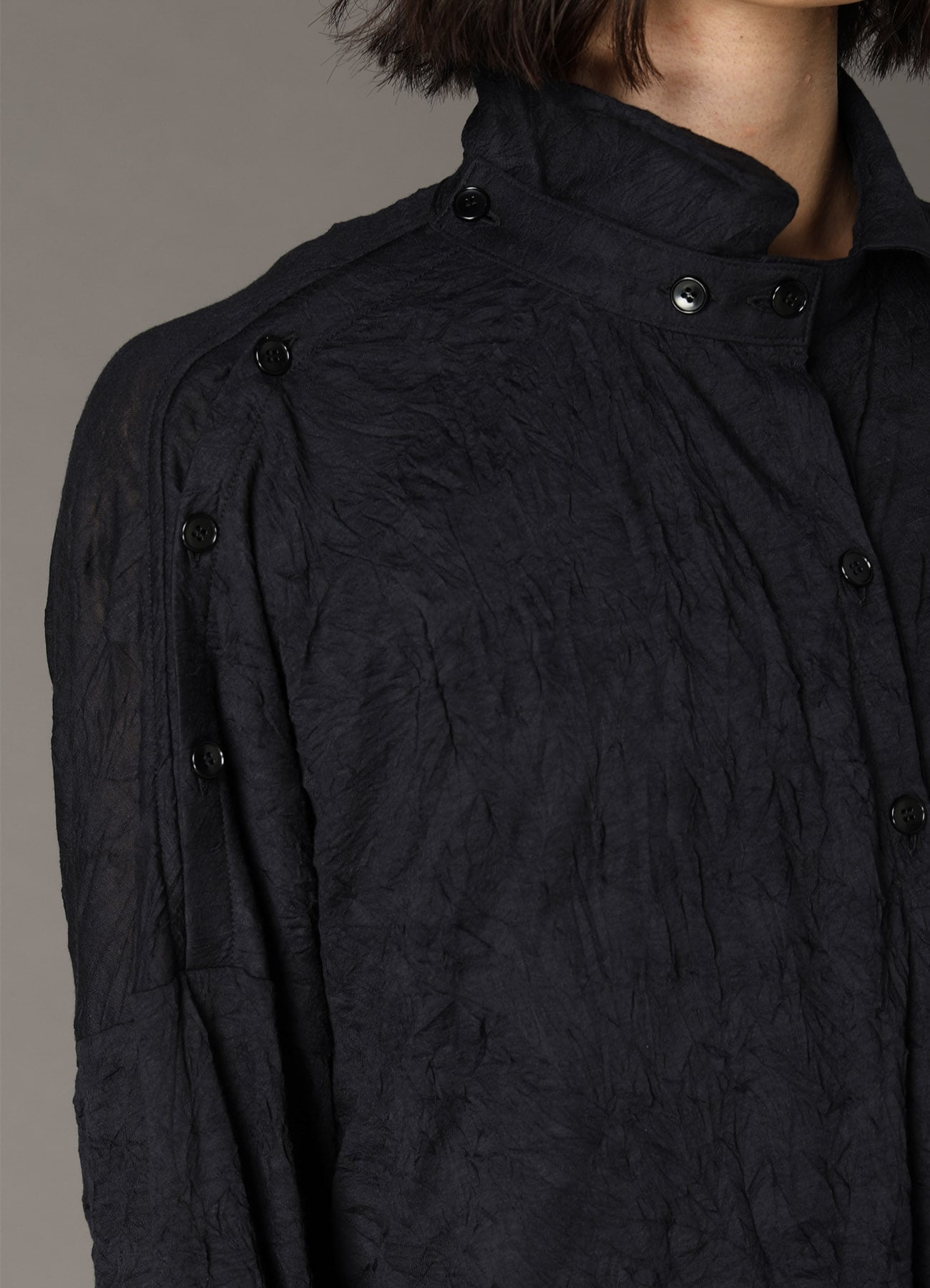 T/C WASHER JERSEY FRONT DRAPE SHIRT