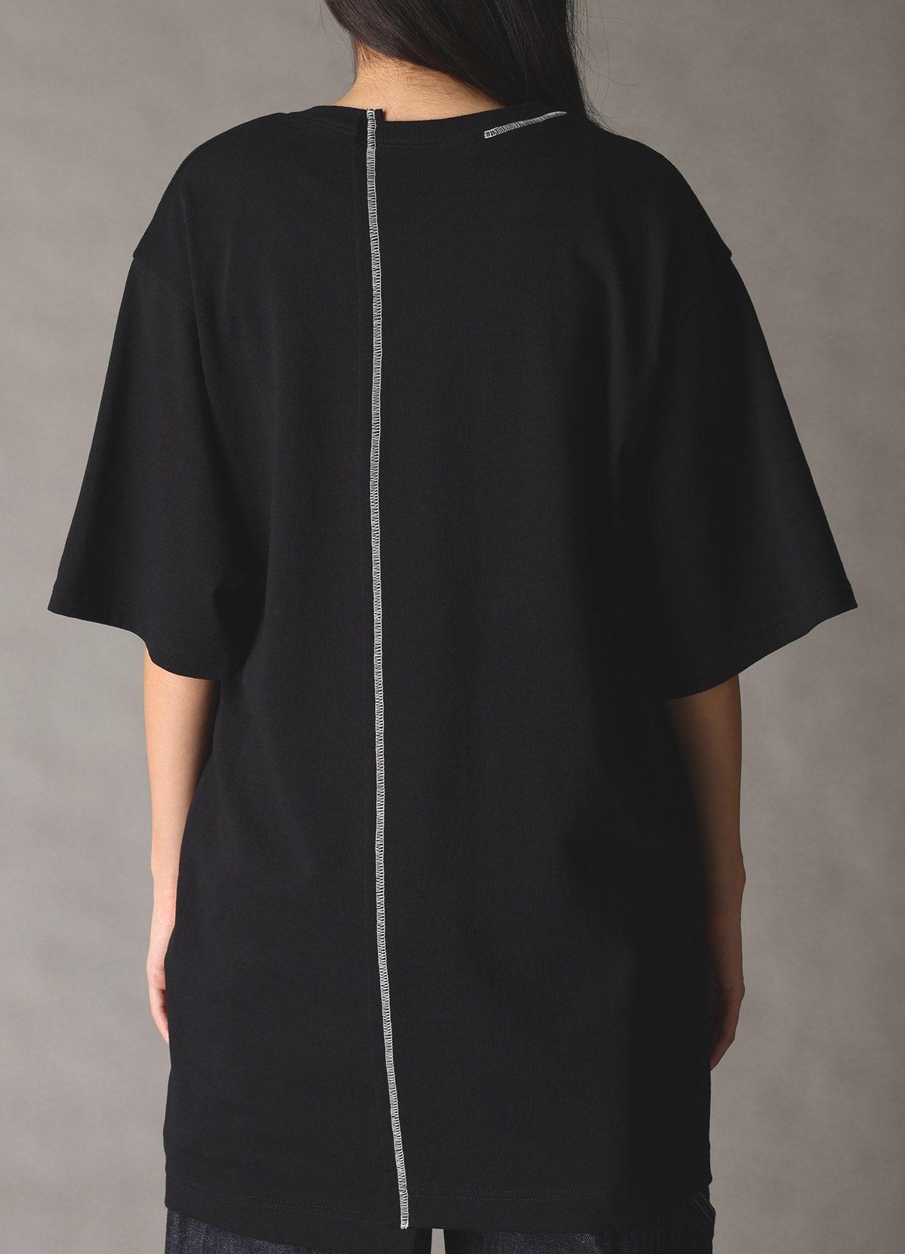 SLUB JERSEY SWITCHING T-SHIRT