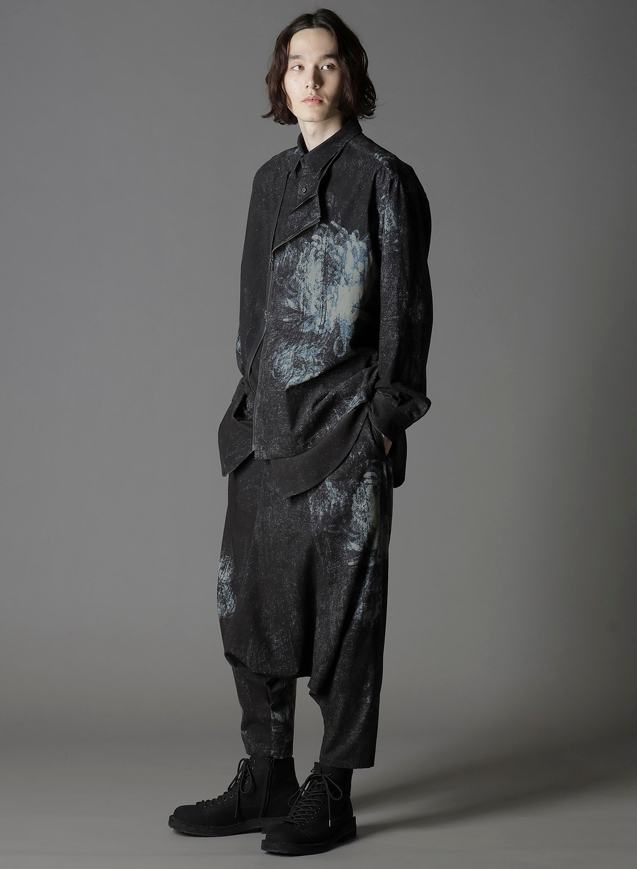 NARROW RIBS CORDUROY OPEN ZIP STANDARD BIG SHIRT