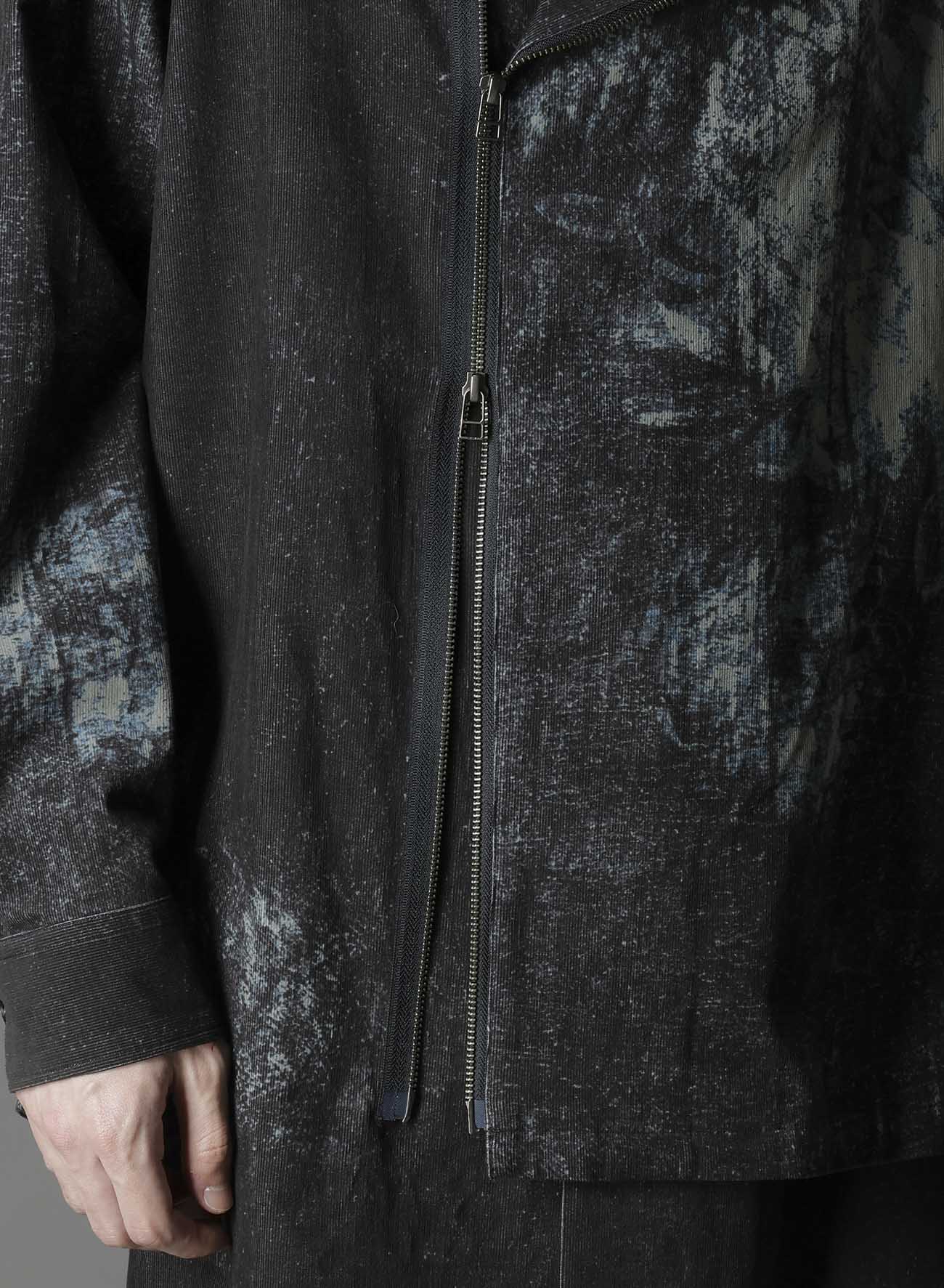NARROW RIBS CORDUROY OPEN ZIP STANDARD BIG SHIRT