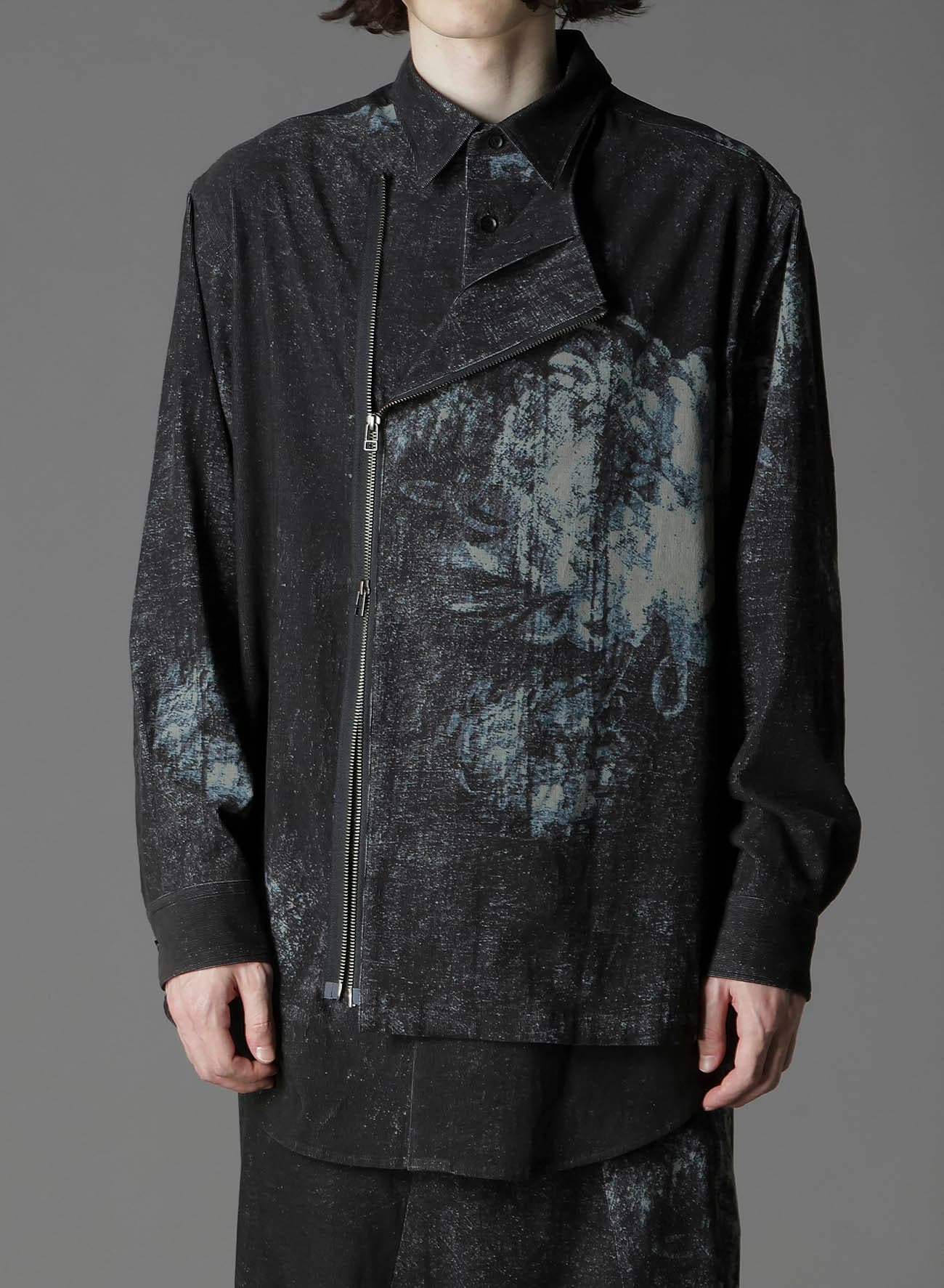 NARROW RIBS CORDUROY OPEN ZIP STANDARD BIG SHIRT