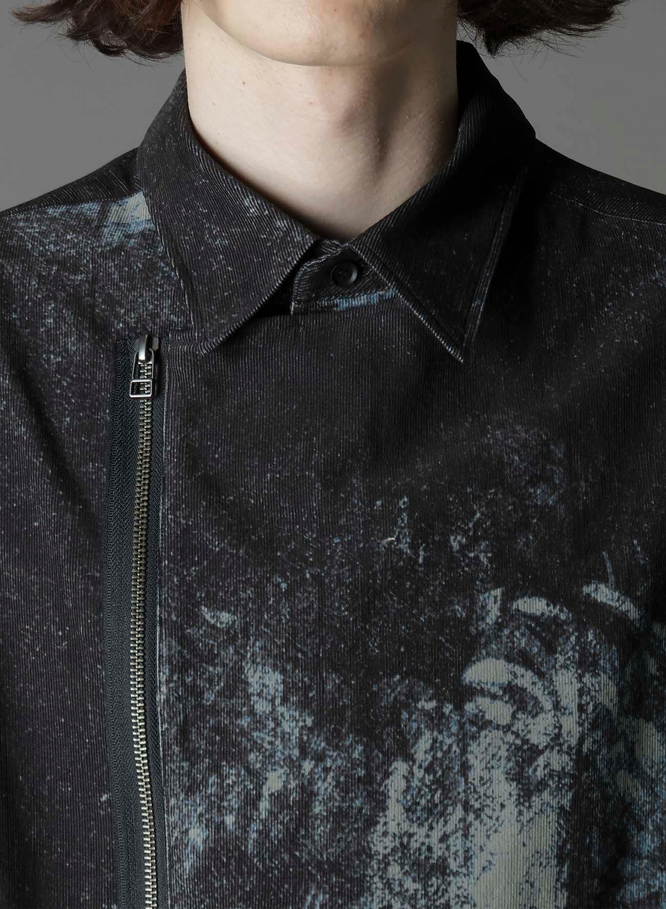 NARROW RIBS CORDUROY OPEN ZIP STANDARD BIG SHIRT